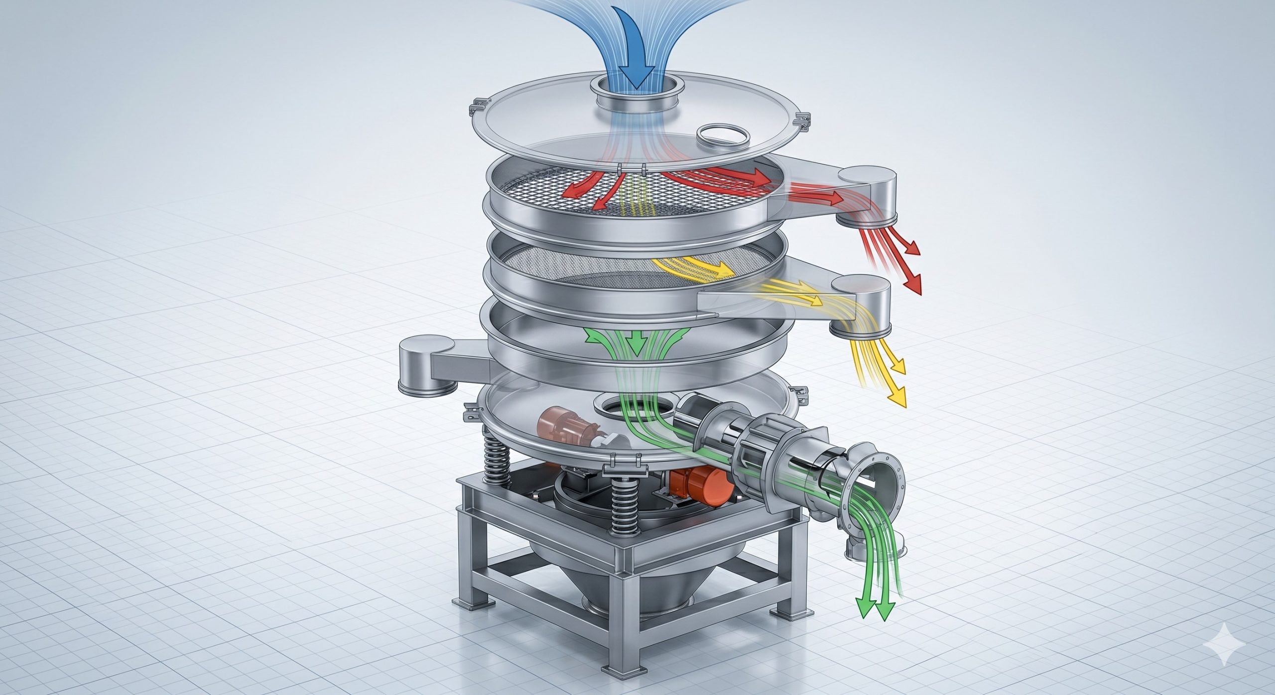 Vibration Sifter, Doebritz Vibratory Separator, High-Capacity 10-100 TPH / ATEX Certified for Powder & Bulk Solids scenario 2