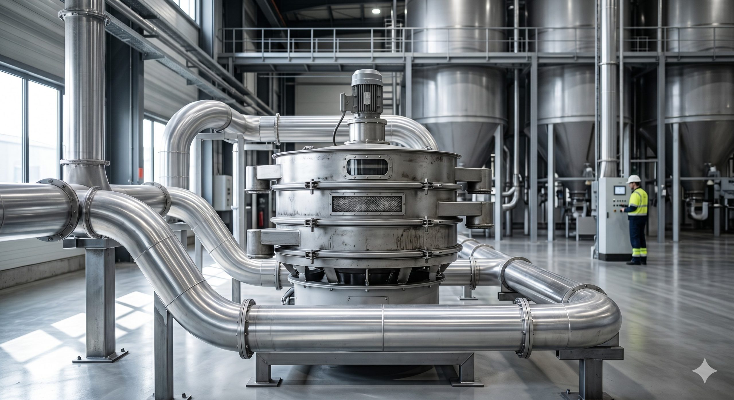 Rotary Vibrating Sieve, Doebritz Rotary Sifter, 1500kg/h Capacity / ATEX Certified scenario 1