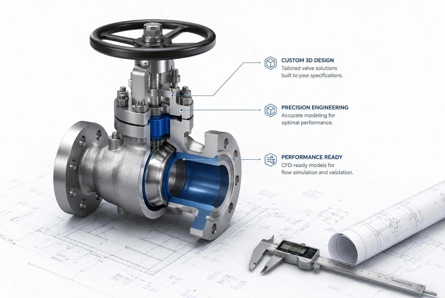 Custom 3D Valve CAD Design