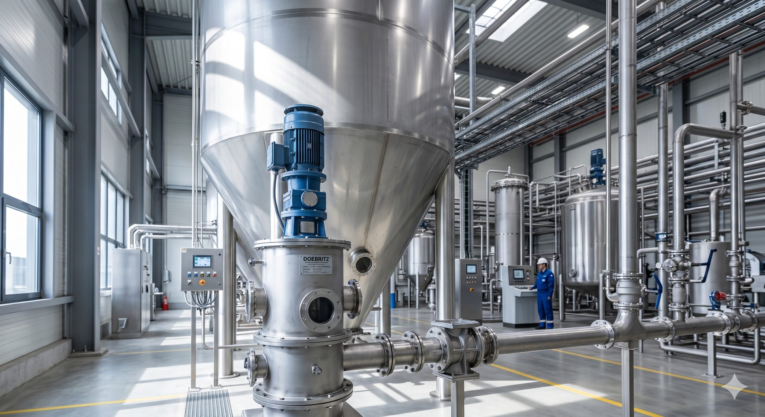 Fine Chemical SS316L Vertical Paddle Mixer, Doebritz Industrial Mixer, 304 Stainless Steel / Sanitary Design scenario 1