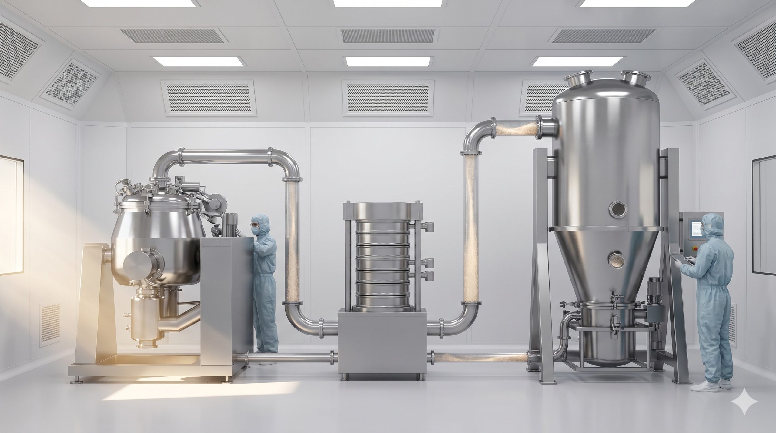 Pharmaceutical Sieve Shaker, Doebritz Industrial Sifter, 316L Stainless Steel / ATEX / High-Throughput Powder Classification scenario 1