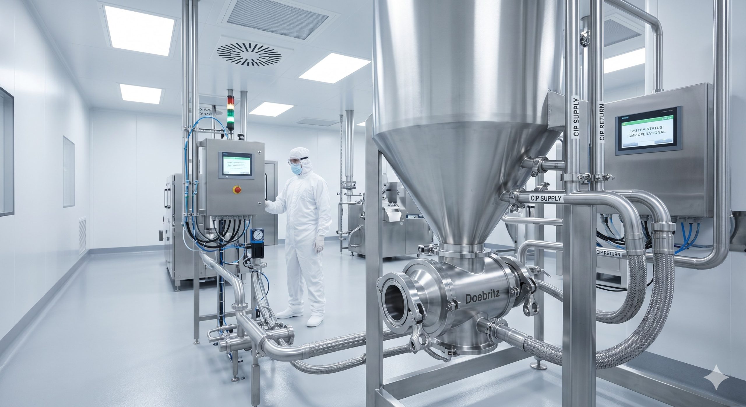 Quick-Clean Demountable Valve: Doebritz SUS304 Quick-release rotary valve | Sanitary Processing Standard with ATEX Zone 20/21 scenario 1