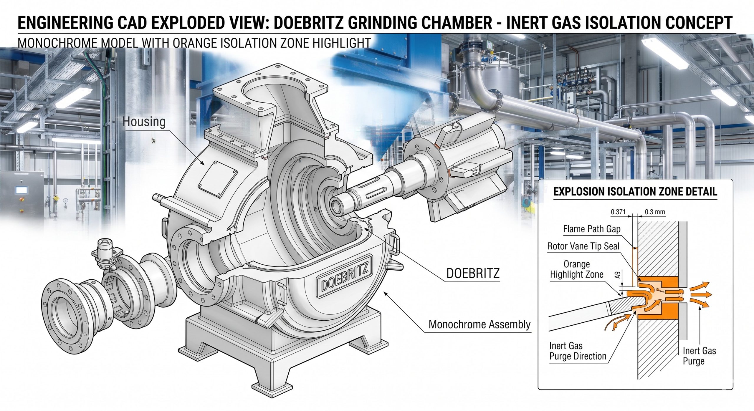 ATEX Zone 20/21 Compliant Valve: Doebritz Grinding Chamber | Certified Explosion Safety for Heavy-Duty Processing scenario 2