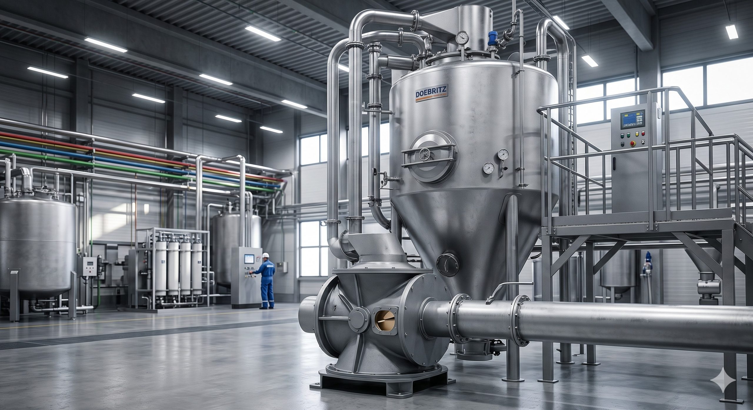 Vertical Conical Mixer, Doebritz Industrial Blender, 10-10000L / ATEX Certified / High-Shear scenario 1