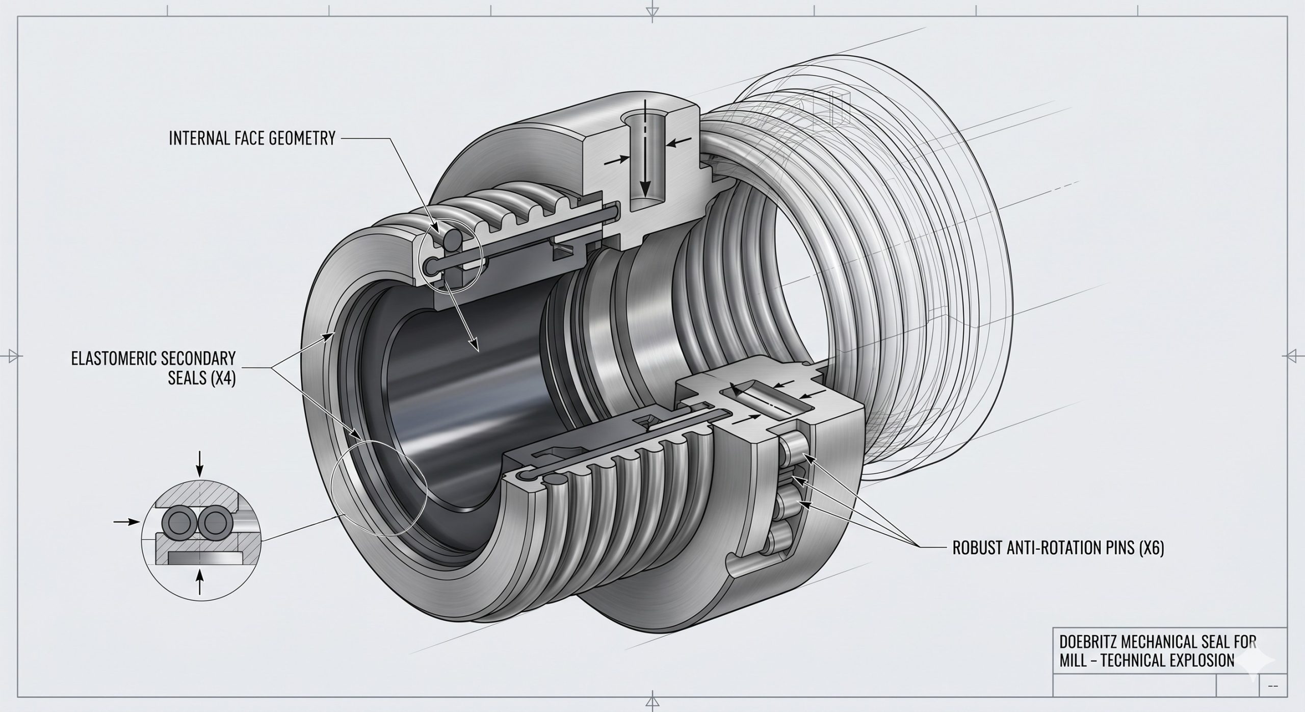 Doebritz Mechanical Seal for Mill: Precision CNC Shaft Sealing for Heavy-Duty Powder Milling | Zero-Leakage ATEX Option - Image 3