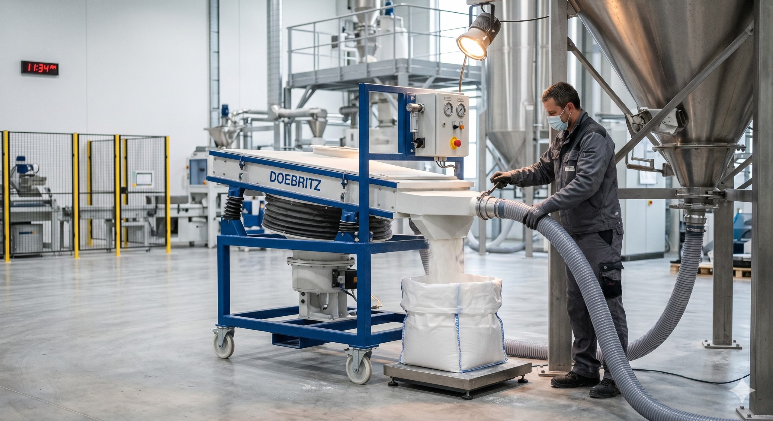 Doebritz Mobile Vibration Sifter, Industrial Screening Feeder, 10-50 TPH / ATEX Zone 22 scenario 1