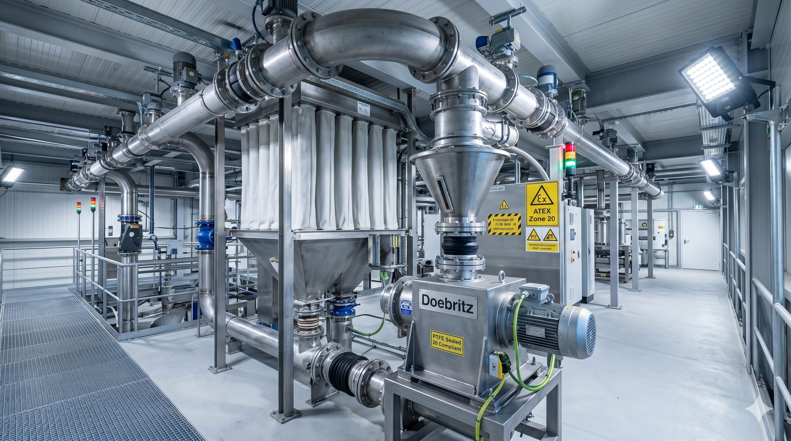 ATEX Zone 20/21 Compliant Valve: Doebritz PTFE Sealed Cone Mill | Certified Explosion Safety for Heavy-Duty Powder Processing scenario 1