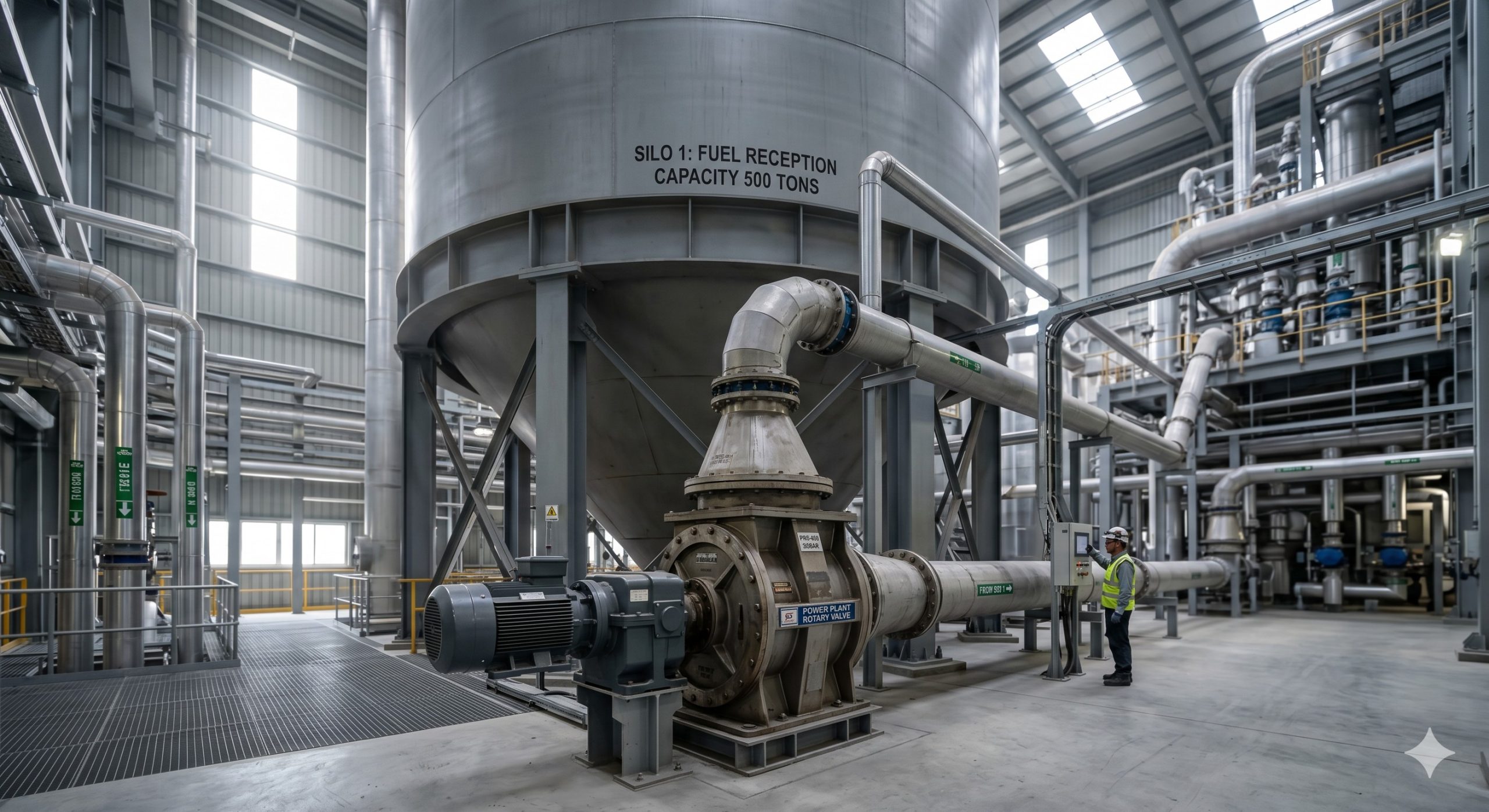 Power Plant Rotary Valve, Doebritz Airlock, Cast Iron / ATEX Certified / Up to 1000 TPH scenario 1