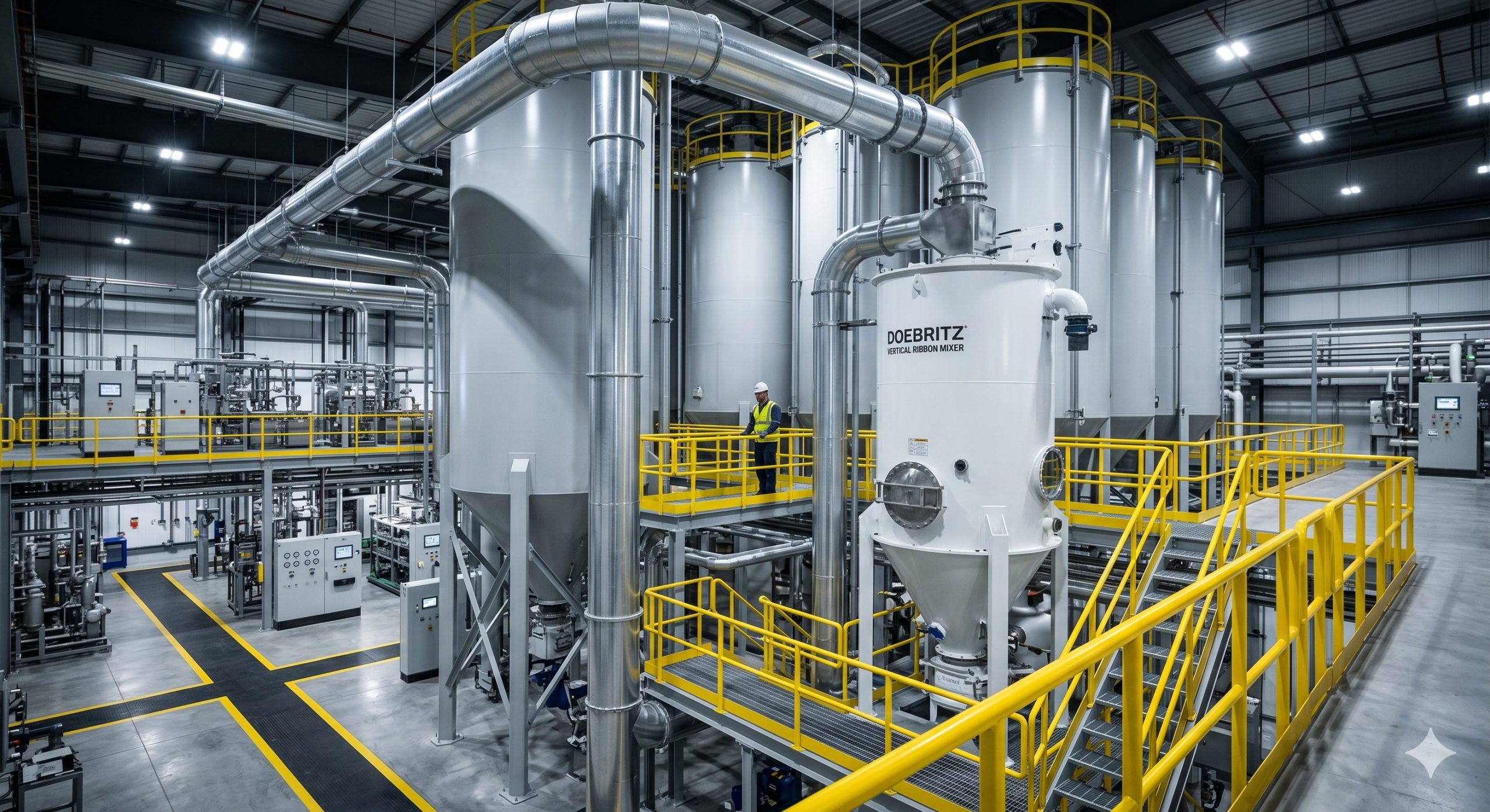 Vertical Ribbon Mixer, Doebritz Industrial Blender, 3000L Capacity / ATEX Certified for Bulk Solids scenario 1