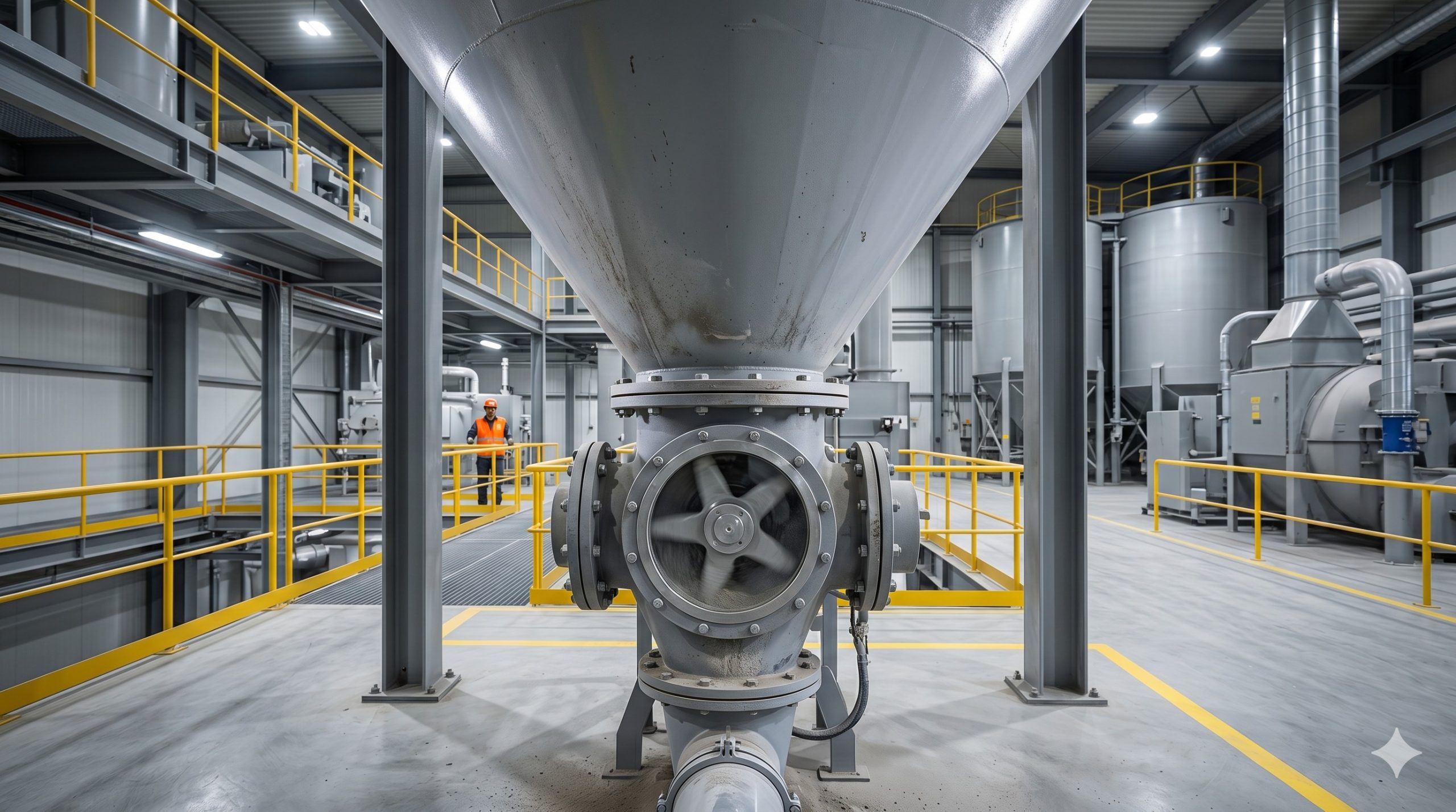 ATEX Zone 20/21 Compliant Valve: Doebritz Carbon Steel Painted Star Discharge Valve | Certified Explosion Safety for Heavy-Duty Bulk Solids scenario 1