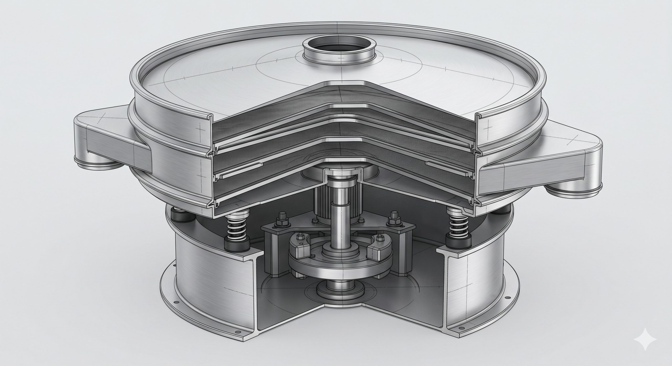 SUS304 Vibrating Sieve, Doebritz Screening Feeder, 1500mm Dia / High Flow Capacity - Image 3