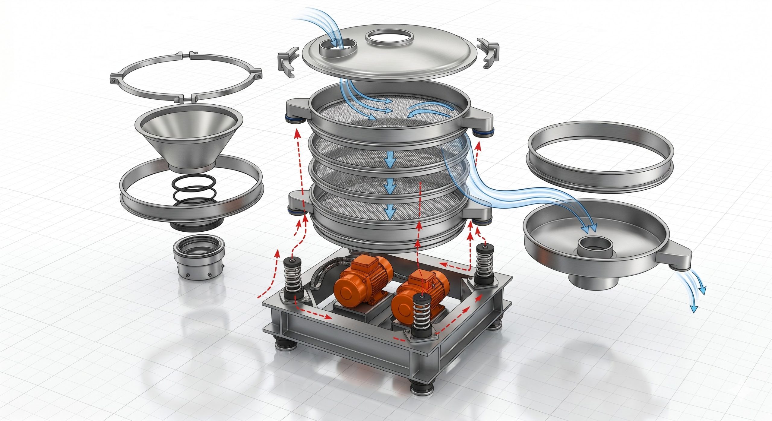 High-Frequency Vibration Sieve, Doebritz Industrial Sieving, Stainless Steel 304 / ATEX Certified scenario 2