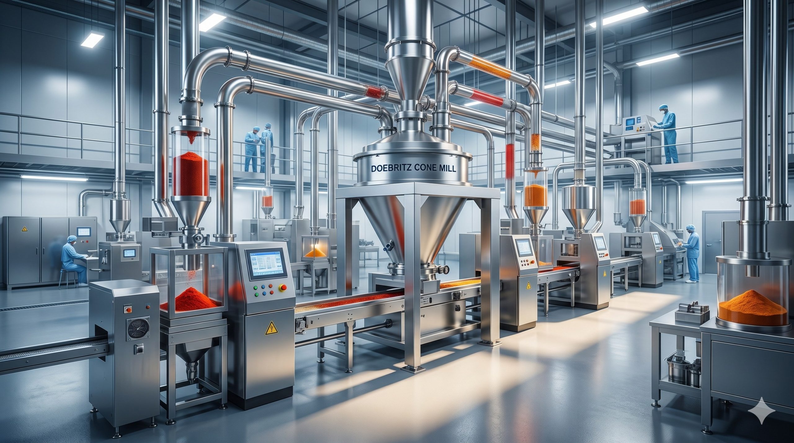 Spice Grinding Cone Mill, Doebritz Industrial Mills, Stainless Steel / ATEX Certified scenario 1