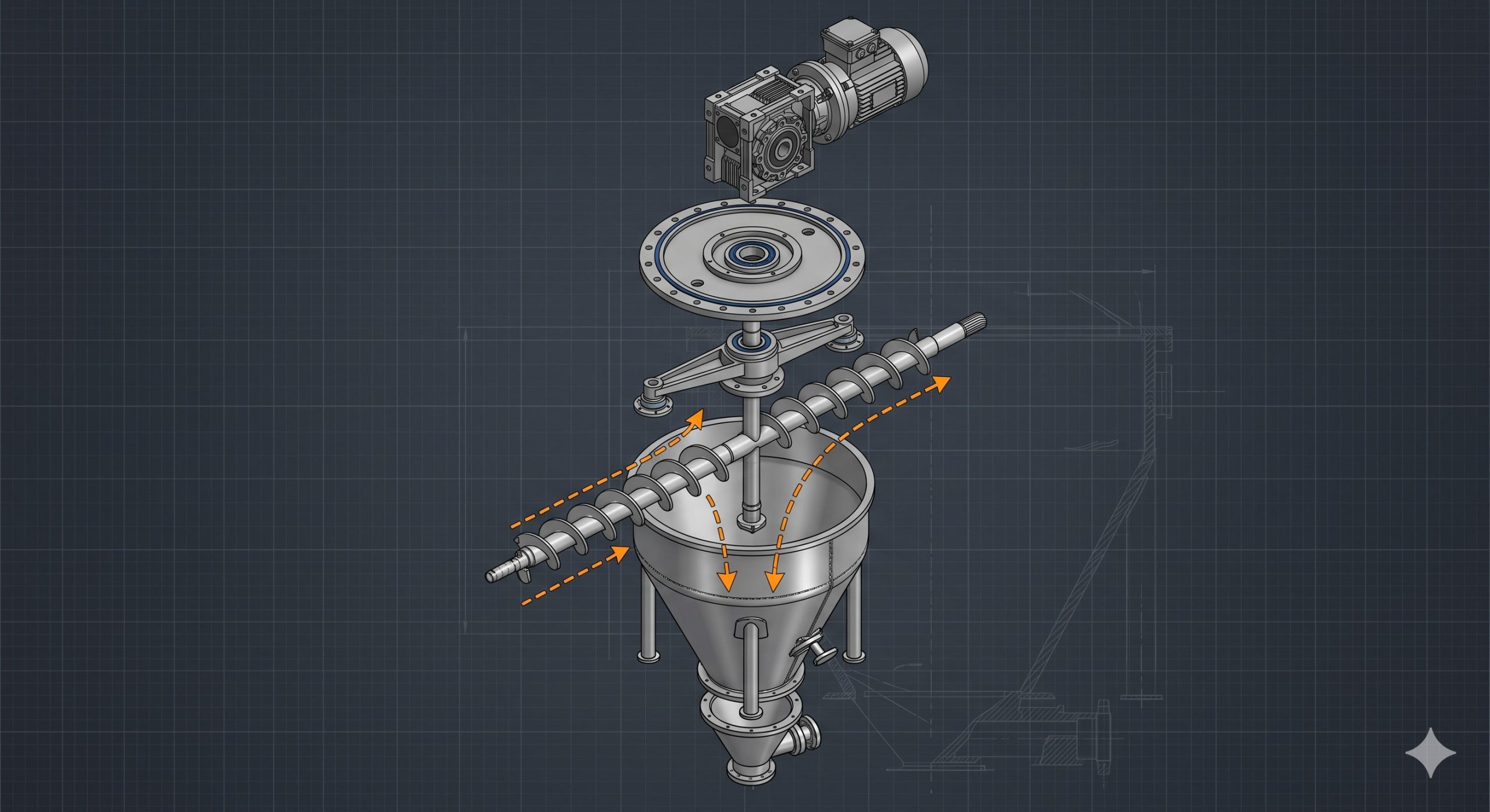 Vertical Conical Mixer, Doebritz Industrial Blender, 10-10000L / ATEX Certified / High-Shear scenario 2