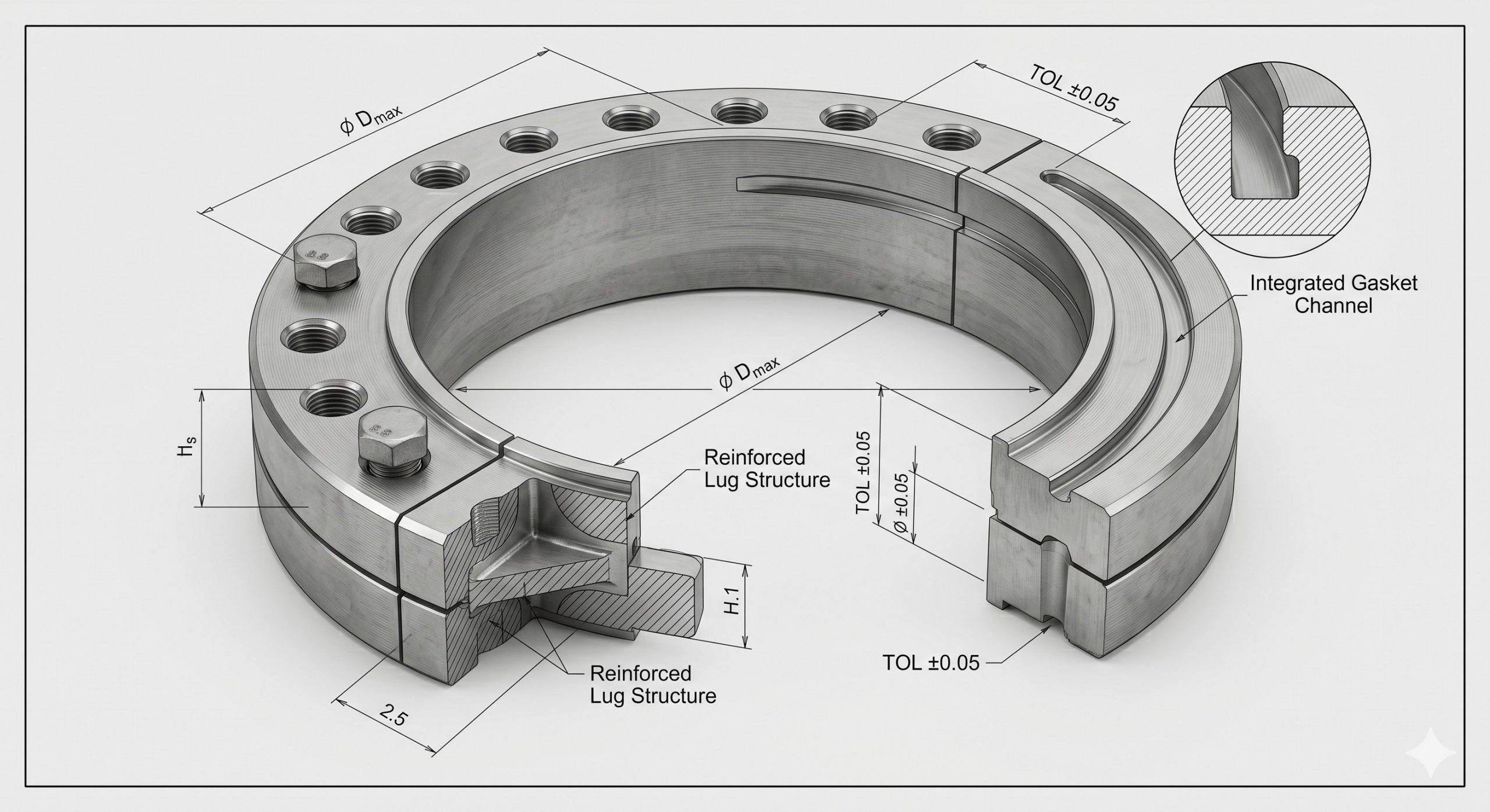 Doebritz Clamp Ring for Screen: Precision-Machined Retainer | ATEX-Ready Screen Changeover - Image 3