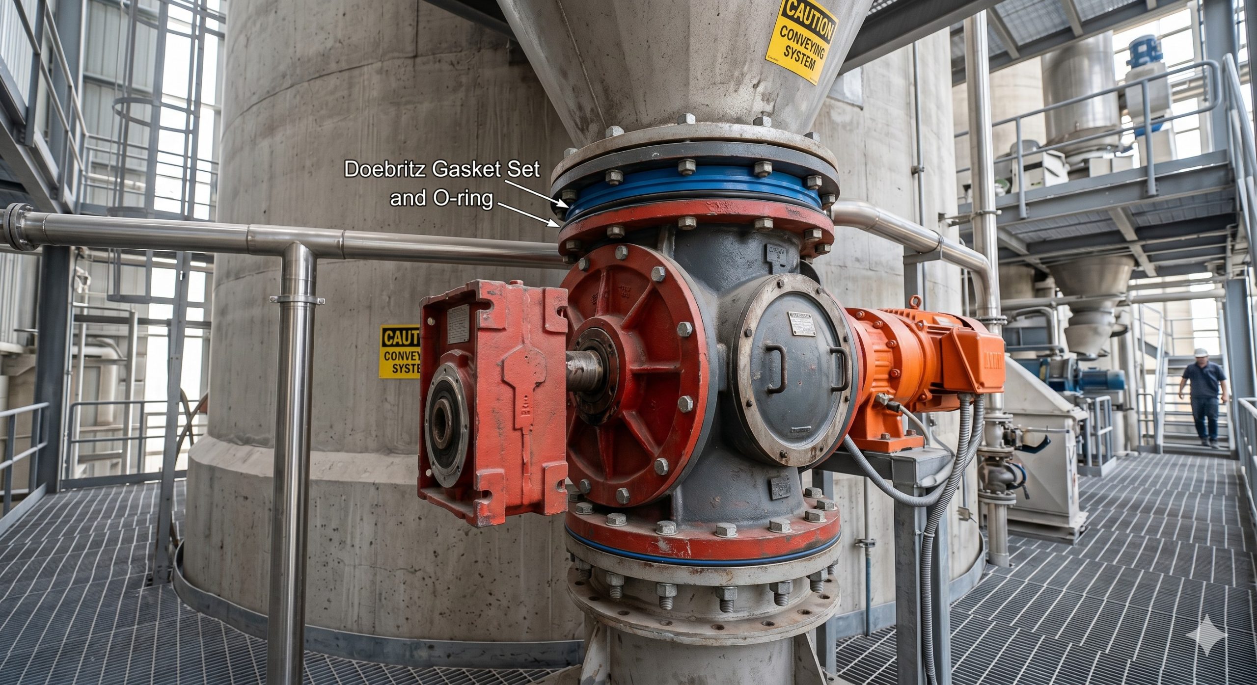 ATEX Zone 20/21 Compliant Valve: Doebritz Gasket and O-ring Set | Certified Explosion Safety for Heavy-Duty Rotary Airlocks scenario 1