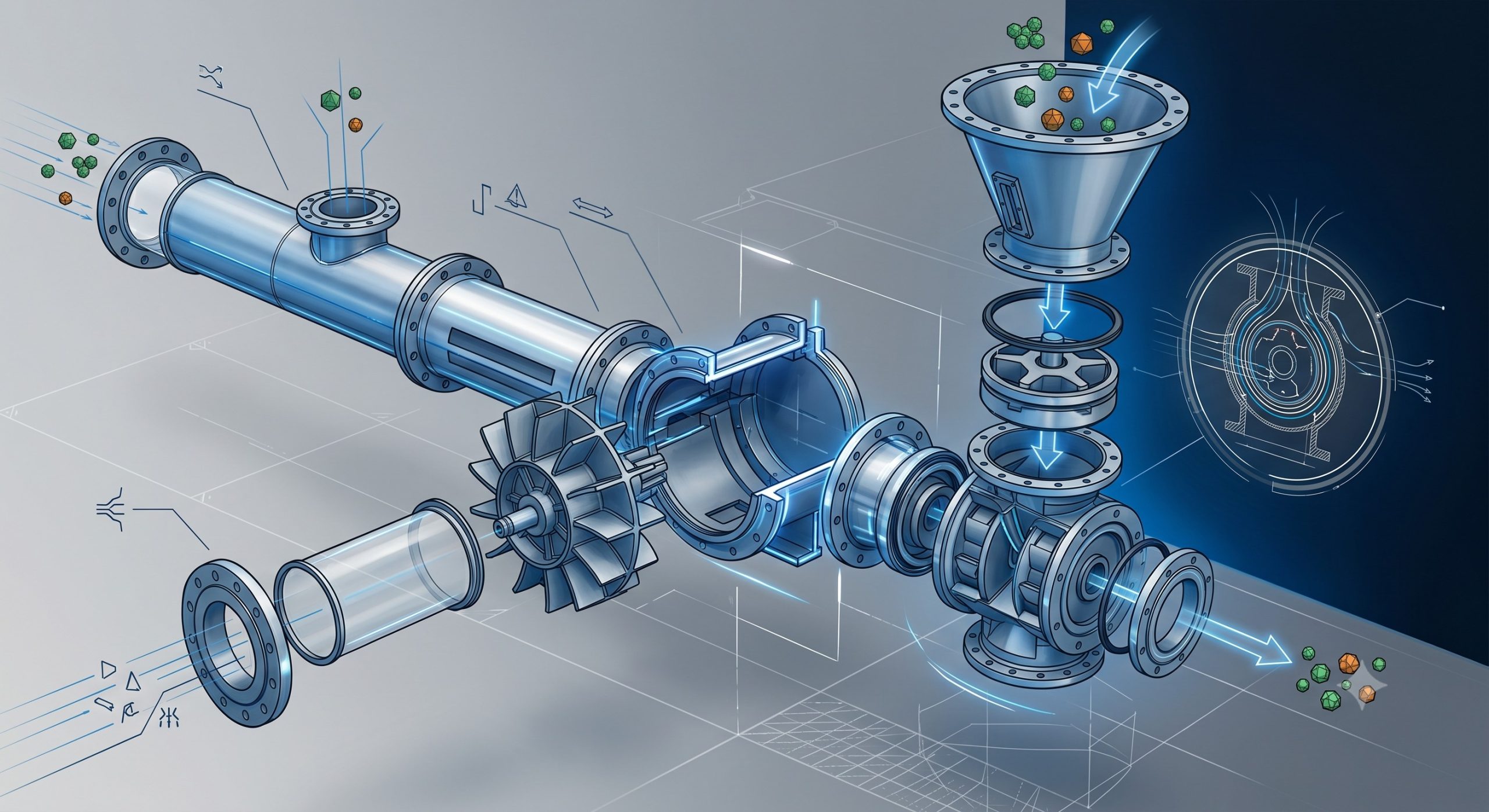 Doebritz Milling Impeller Rotary Valve: Cast Iron / Stainless Steel - Minimal Air Leakage & ATEX Zone 20/21 scenario 2
