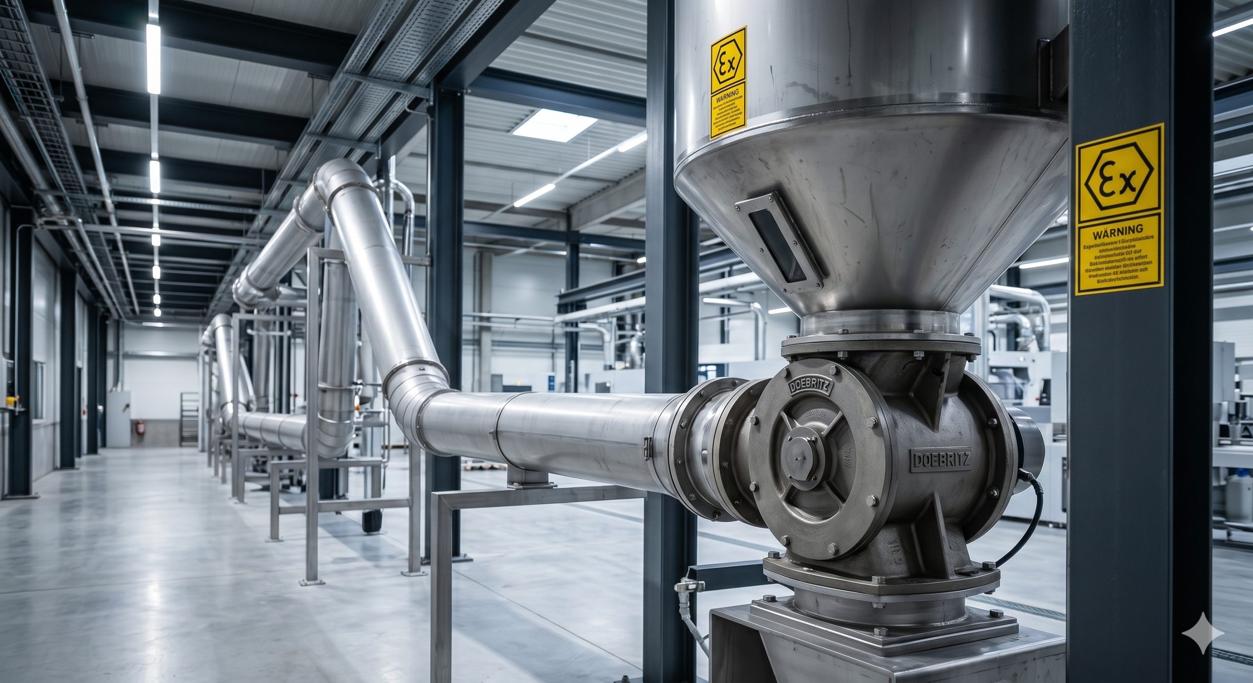 ATEX Zone 20/21 Compliant Valve: Doebritz Stainless Steel with Tungsten Carbide Coating Quick-release Rotary Valve | Certified Explosion Safety & 0.1-0.2mm Clearance scenario 1