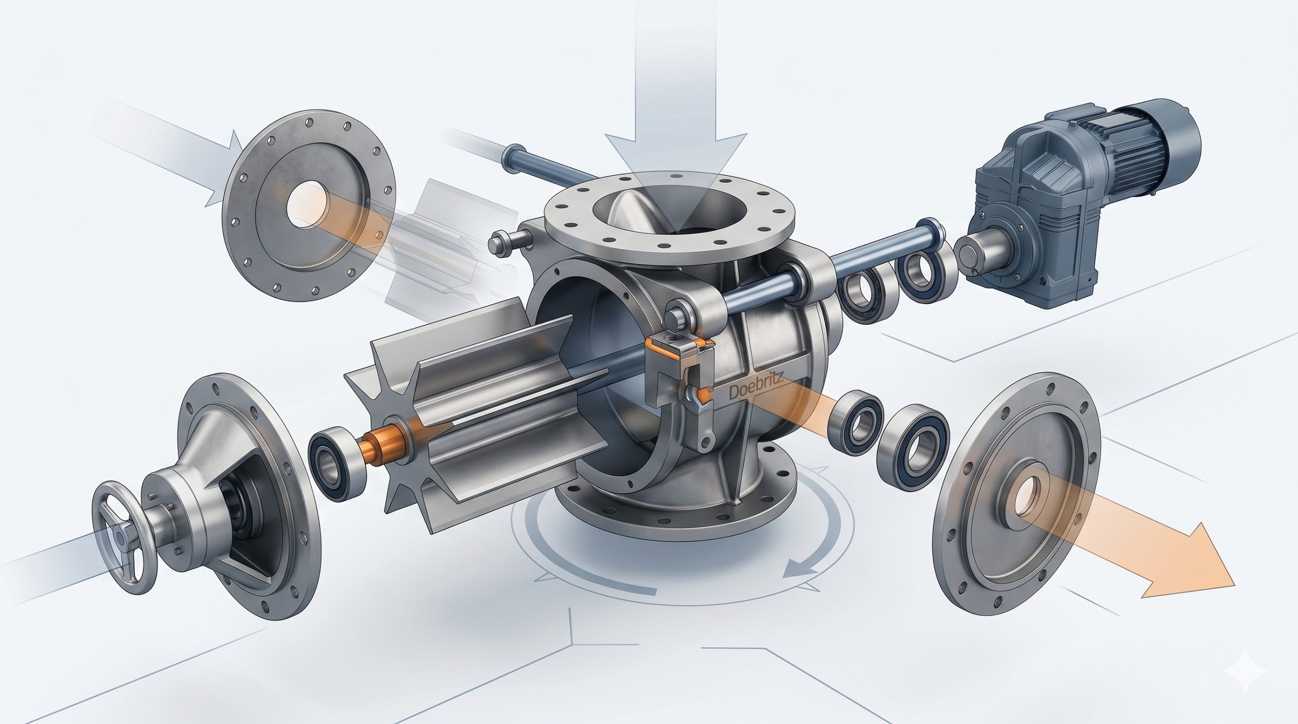 Doebritz SUS304 Star Discharge Valve: Quick-Release, Minimal Air Leakage | ATEX Certified Bulk Handling scenario 2