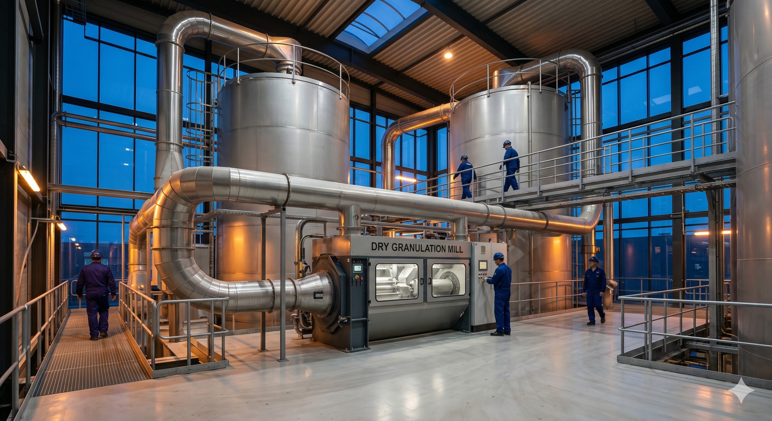 Dry Granulation Mill, Doebritz Industrial Mill, High-Shear / ATEX Certified scenario 1
