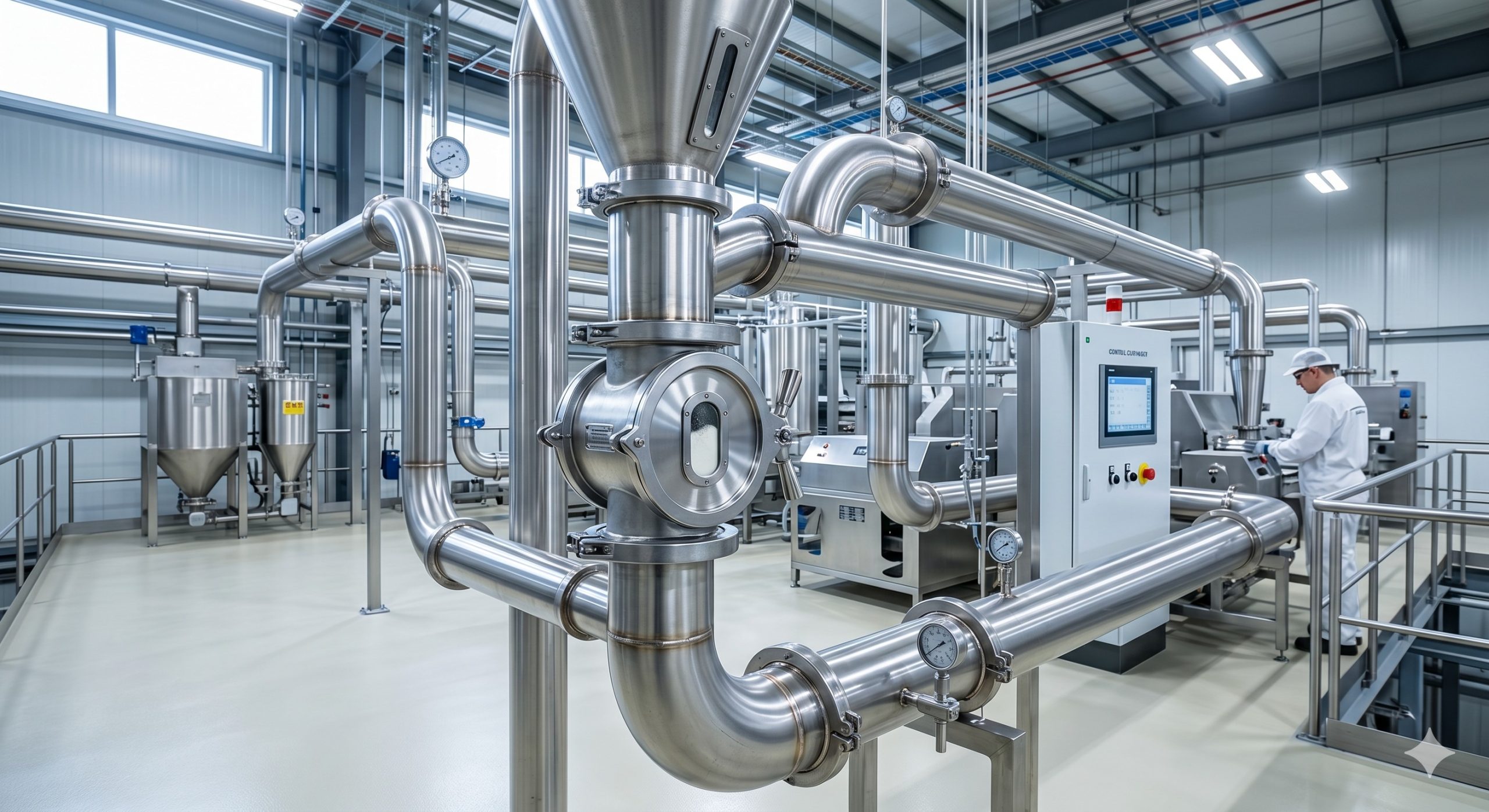 Doebritz SUS304 Quick-Release Airlock Valve: Minimal Air Leakage 0.1-0.2mm Clearance | CIP Hygienic scenario 1