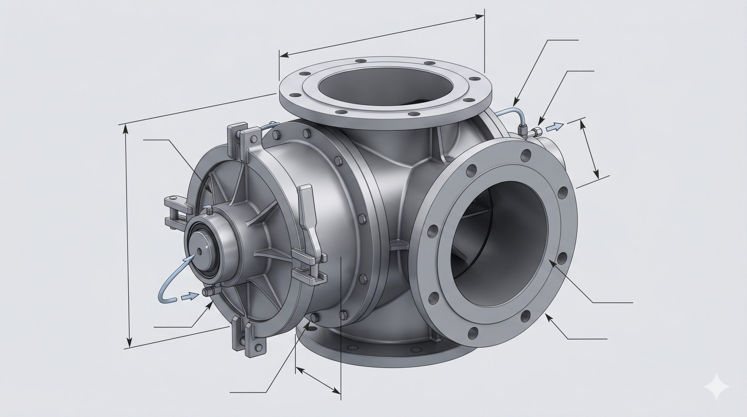 ATEX Zone 20/21 Compliant Valve: Doebritz Stainless Steel with Tungsten Carbide Coating Quick-release Rotary Valve | Certified Explosion Safety & 0.1-0.2mm Clearance - Image 3