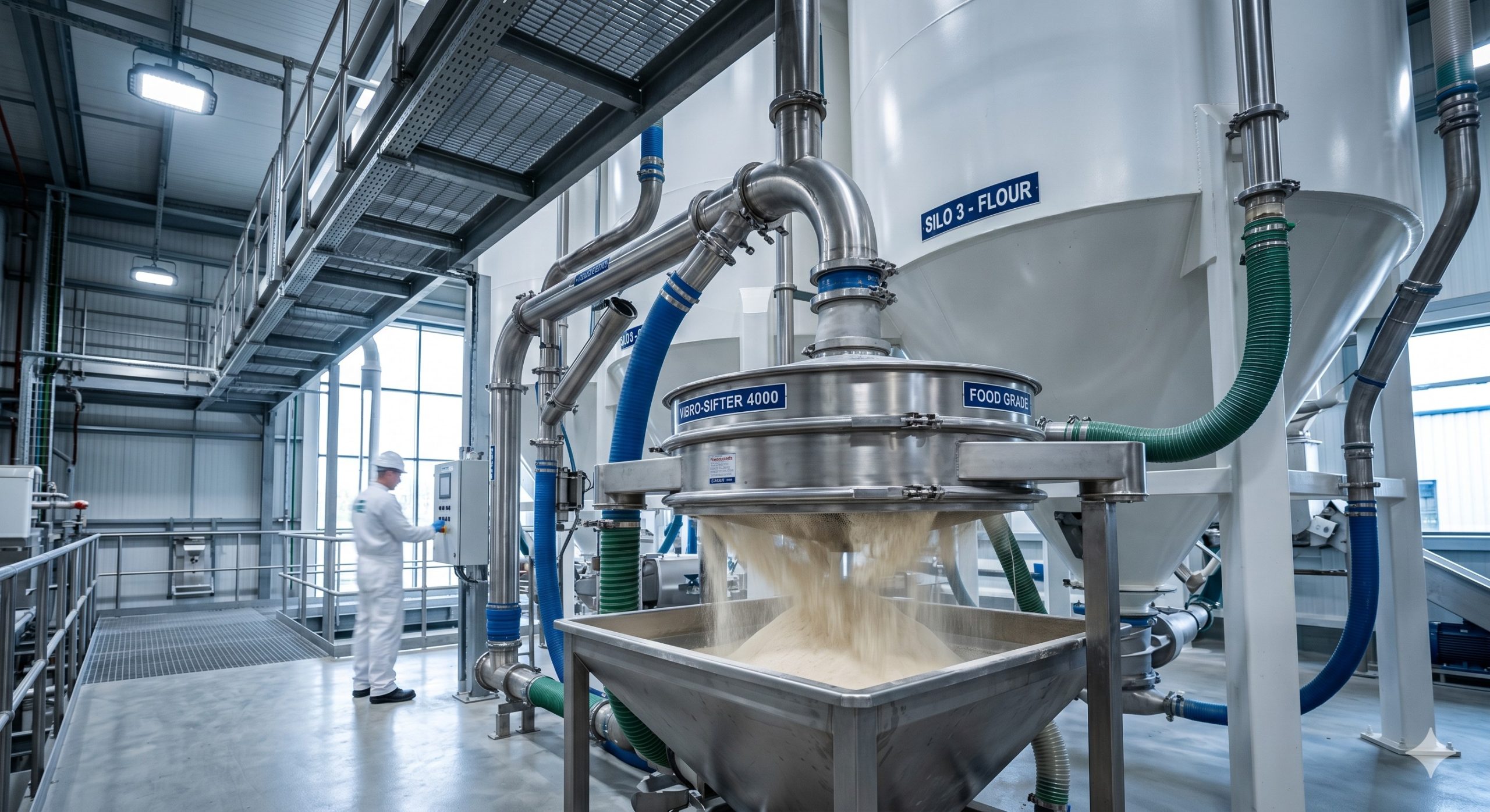 Food Grade Vibration Sifter, Doebritz Industrial Sieving Machine, Stainless Steel 316L / ATEX Certified scenario 1