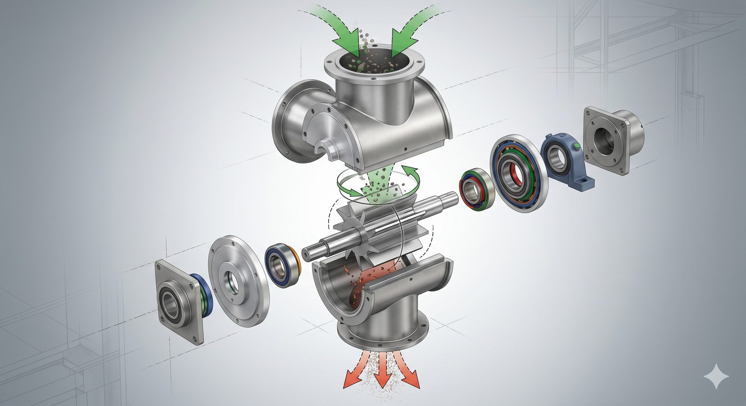 Doebritz Fine Particle Size Reduction Rotary Airlock Valve: Minimal Air Leakage & ATEX Certified (Model FPSR-200) scenario 2