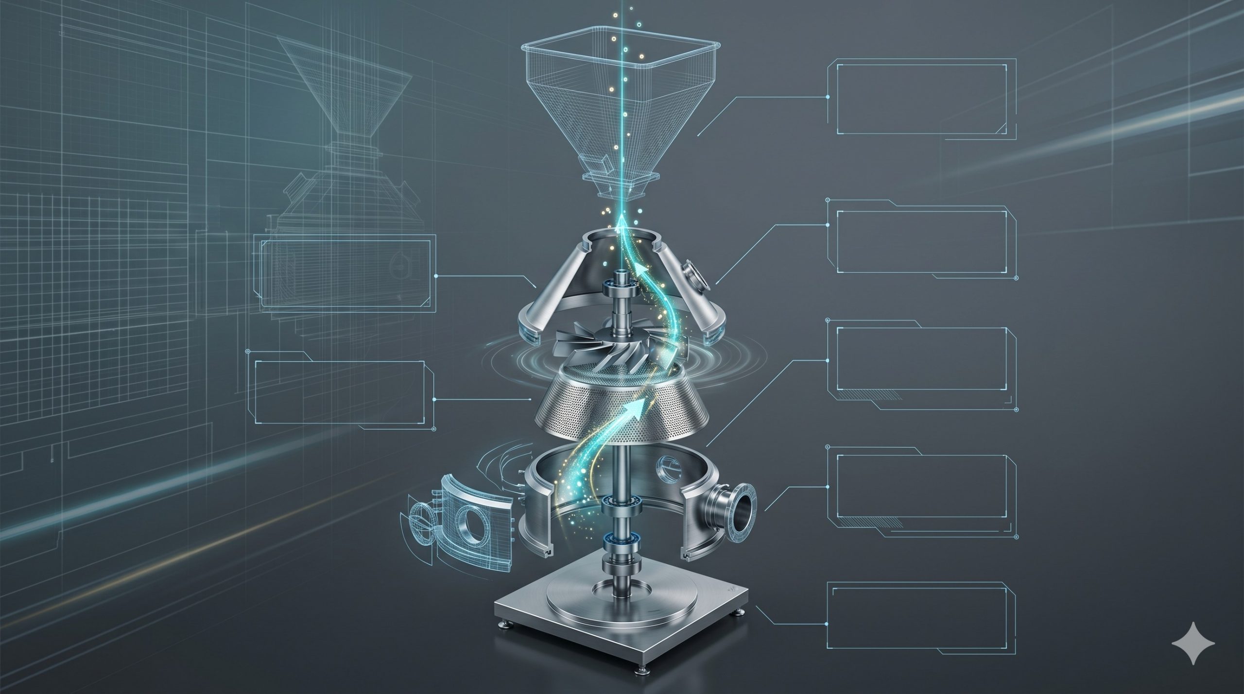 Sanitary Cone Mill, Doebritz Industrial Mills, FDA Compliant / CIP Optional scenario 2