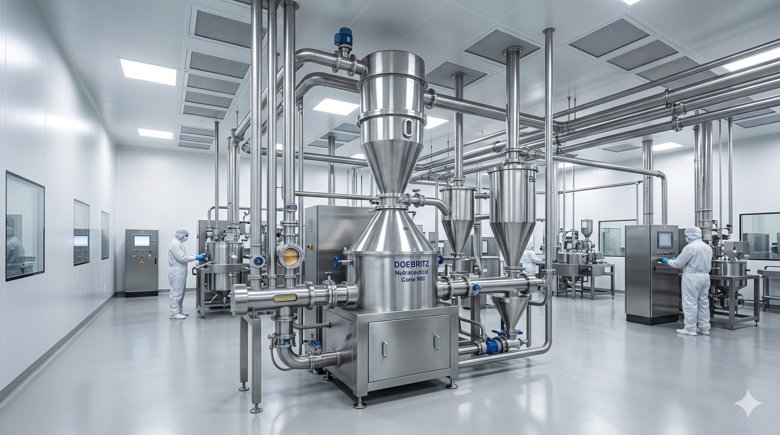 Nutraceutical Cone Mill, Doebritz Industrial Comminution Mill, FDA-Compliant / Sanitary Design scenario 1