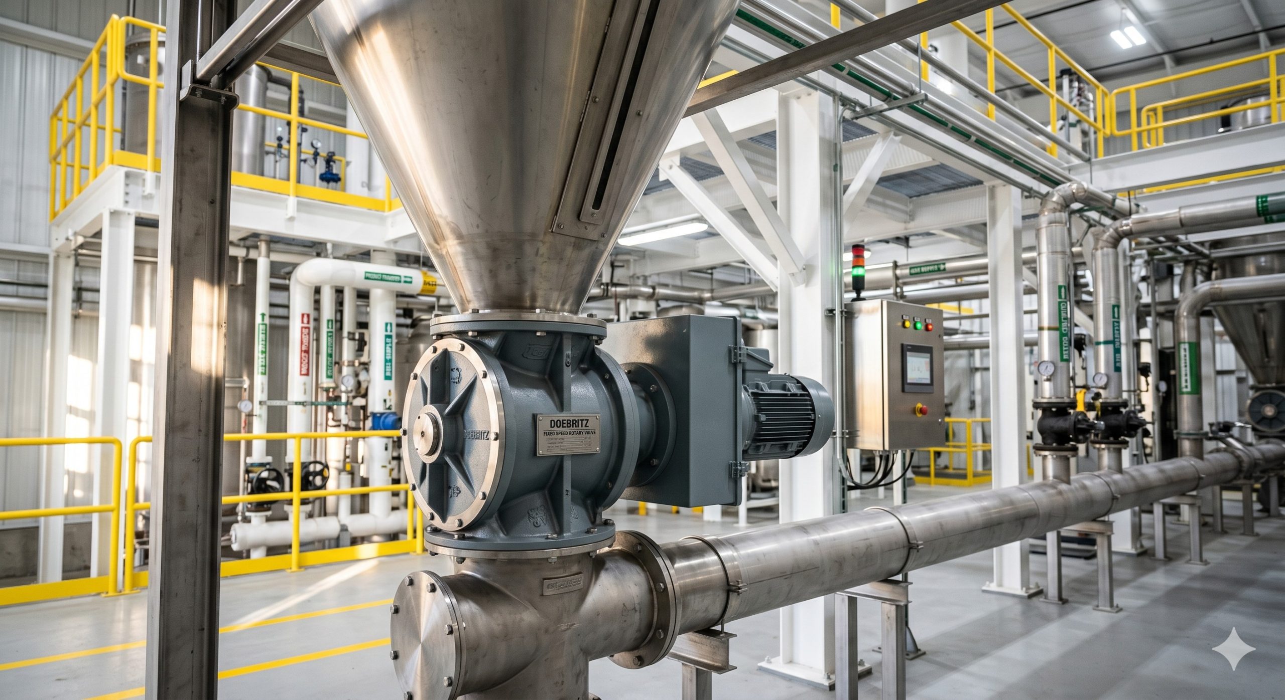 Fixed Speed Rotary Valve, Doebritz Rotary Airlock Feeder, Heavy-Duty Cast Iron / ATEX Certified scenario 1
