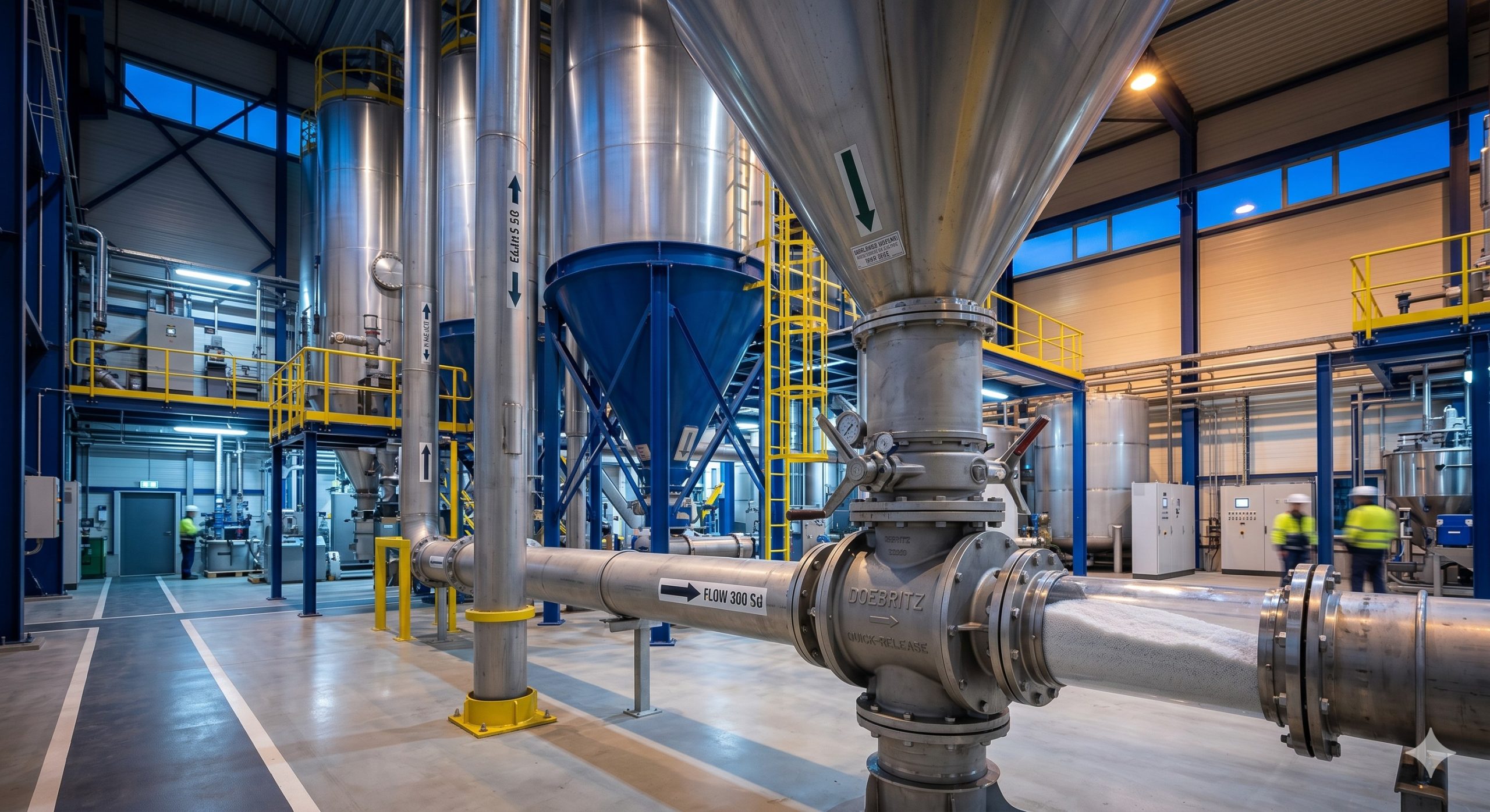 Quick-Clean Demountable Valve: Doebritz Carbon steel painted Quick-release rotary valve | Sanitary Processing Standard scenario 1