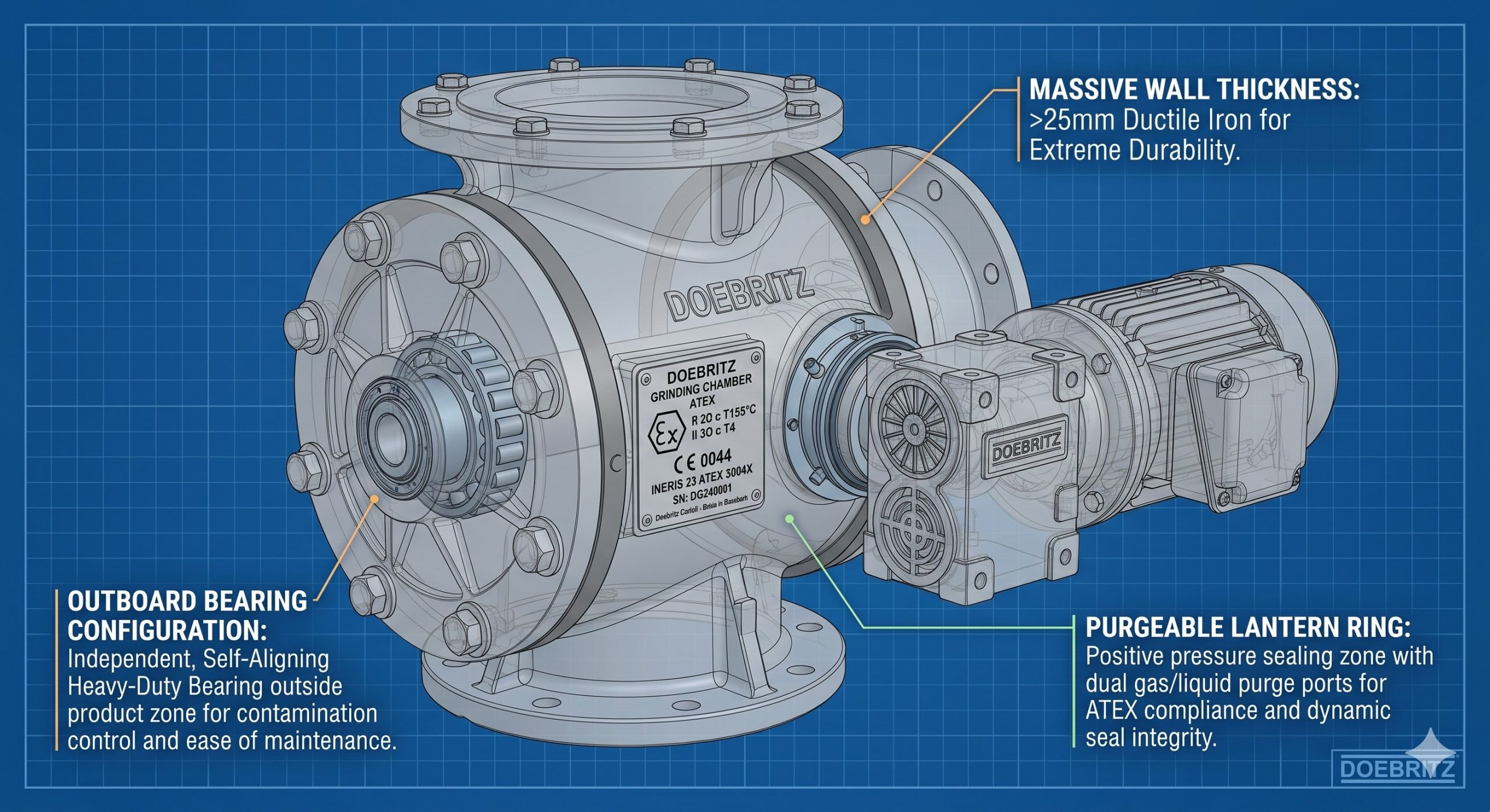 ATEX Zone 20/21 Compliant Valve: Doebritz Grinding Chamber | Certified Explosion Safety for Heavy-Duty Processing - Image 3