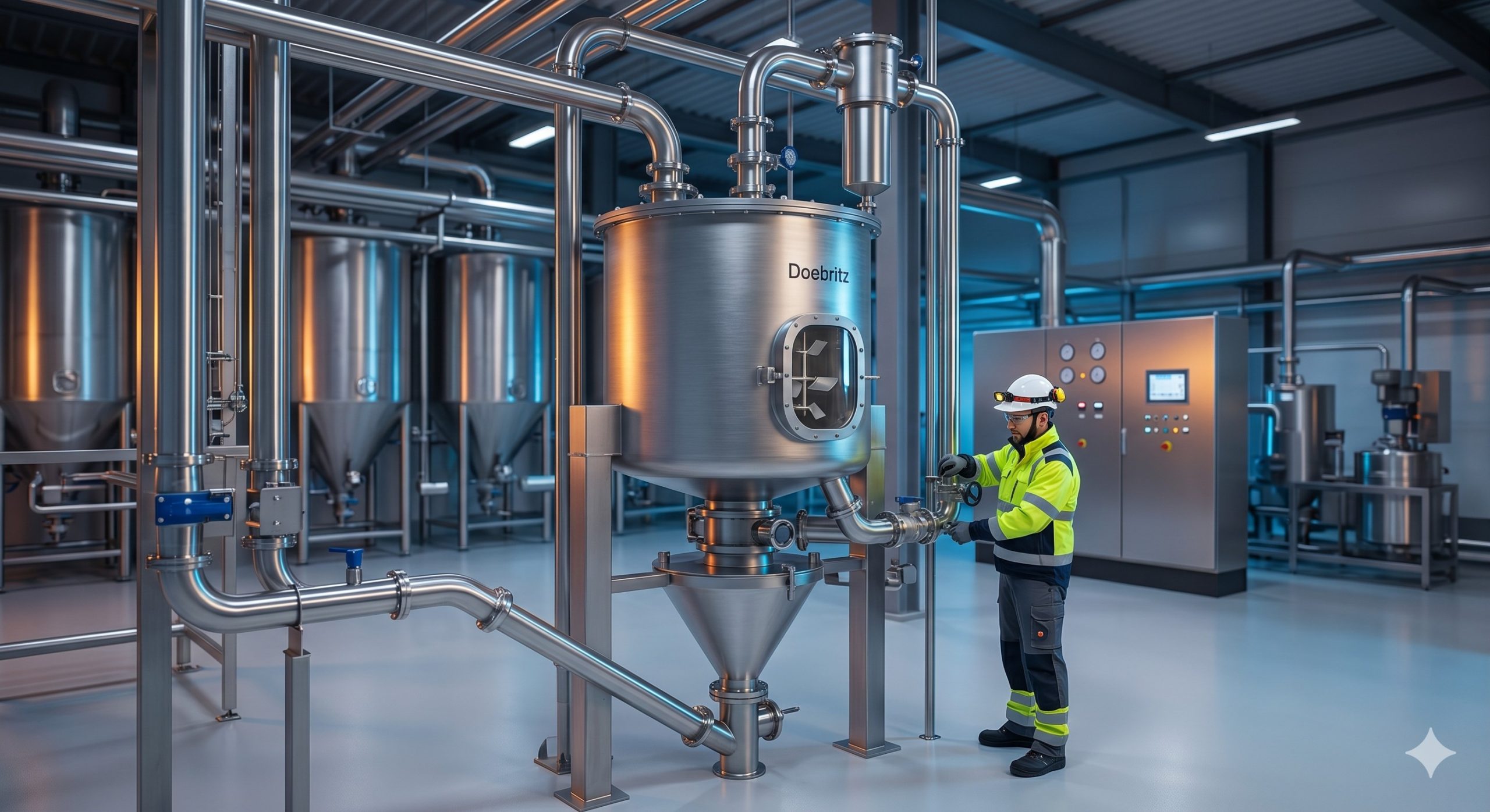 Stainless Steel Fine Chemical Vertical Paddle Mixer, Doebritz Vertical Blender, 5000L Capacity / ATEX Certified Explosion-Proof scenario 1