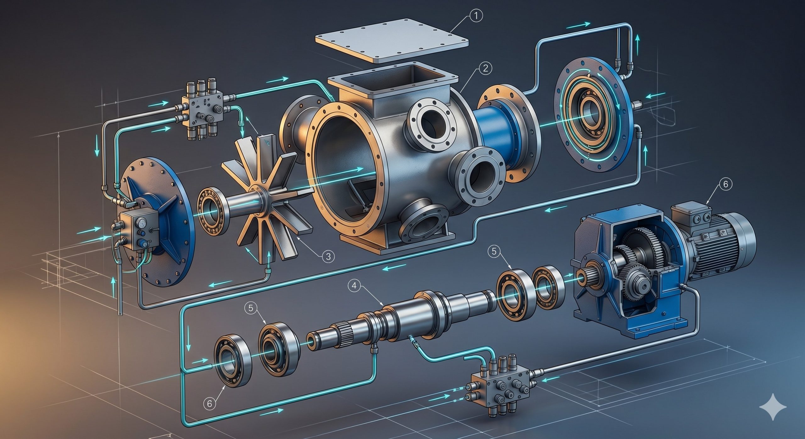 Doebritz Biomass Rotary Valve, Heavy-Duty Airlock Feeder, ATEX Certified / 2.5 Bar Differential scenario 2