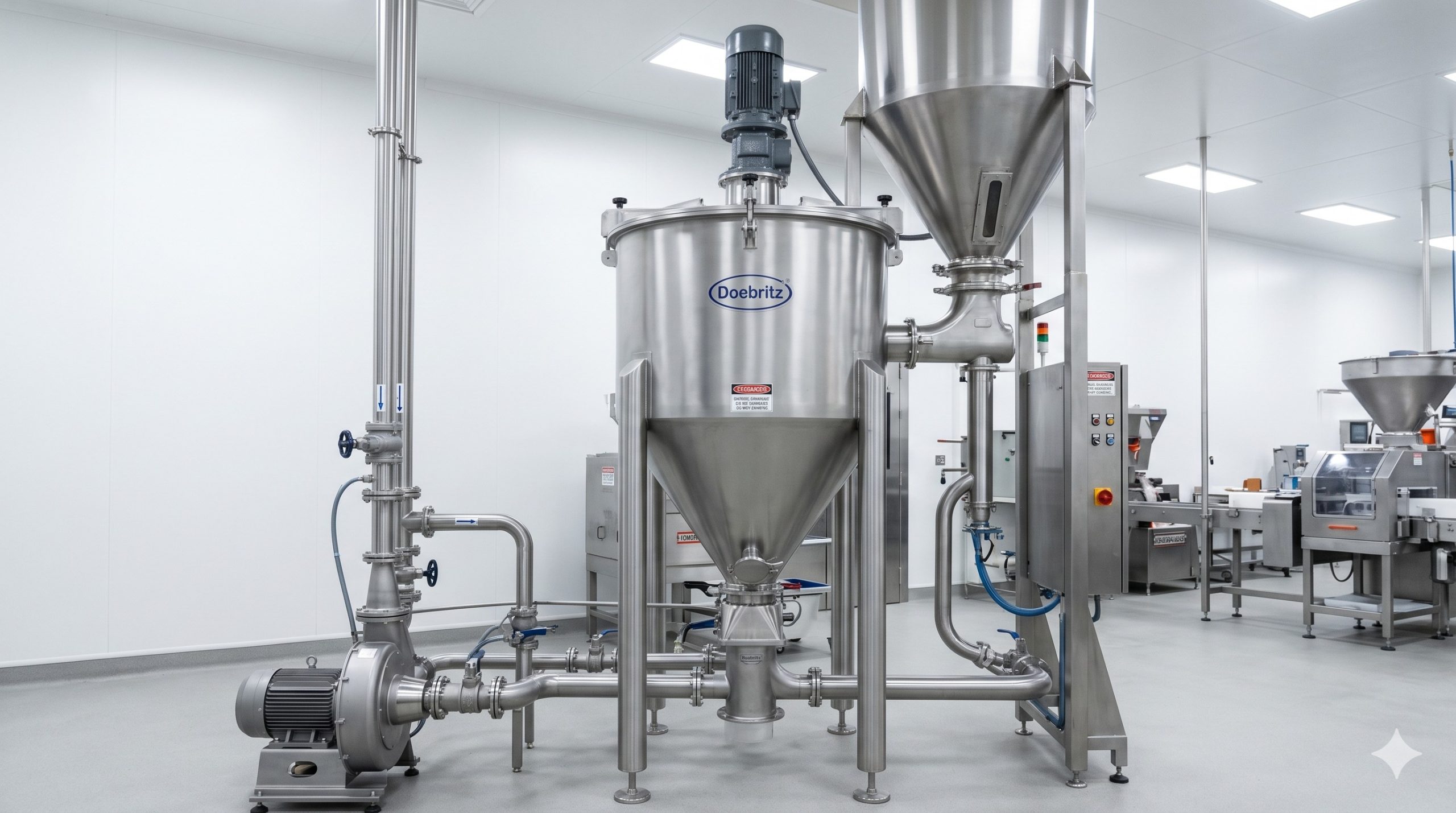Food Grade SS304 Vertical Ribbon Mixer, Doebritz Industrial Blender, 10-5000L Capacity / CIP Hygienic Design scenario 1
