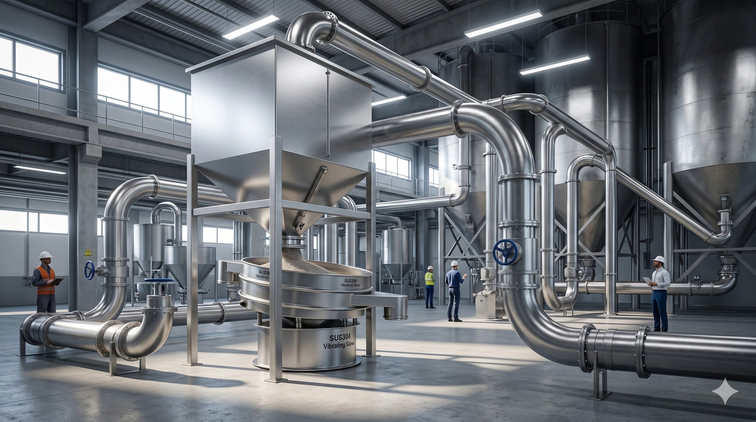 SUS304 Vibrating Sieve, Doebritz Screening Feeder, 1500mm Dia / High Flow Capacity scenario 1