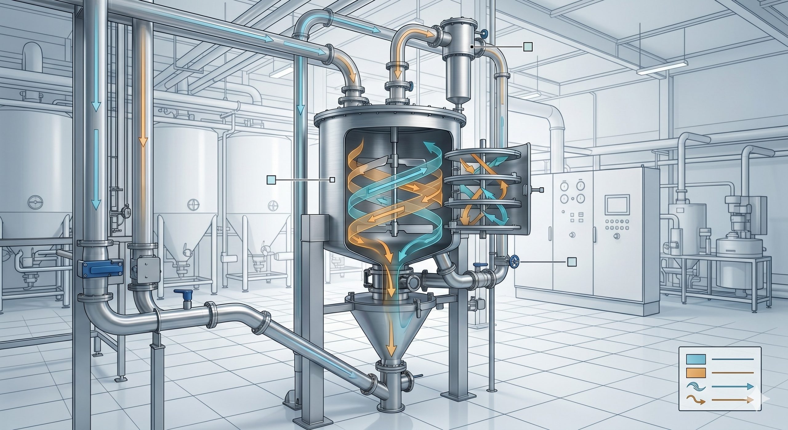 Stainless Steel Fine Chemical Vertical Paddle Mixer, Doebritz Vertical Blender, 5000L Capacity / ATEX Certified Explosion-Proof scenario 2