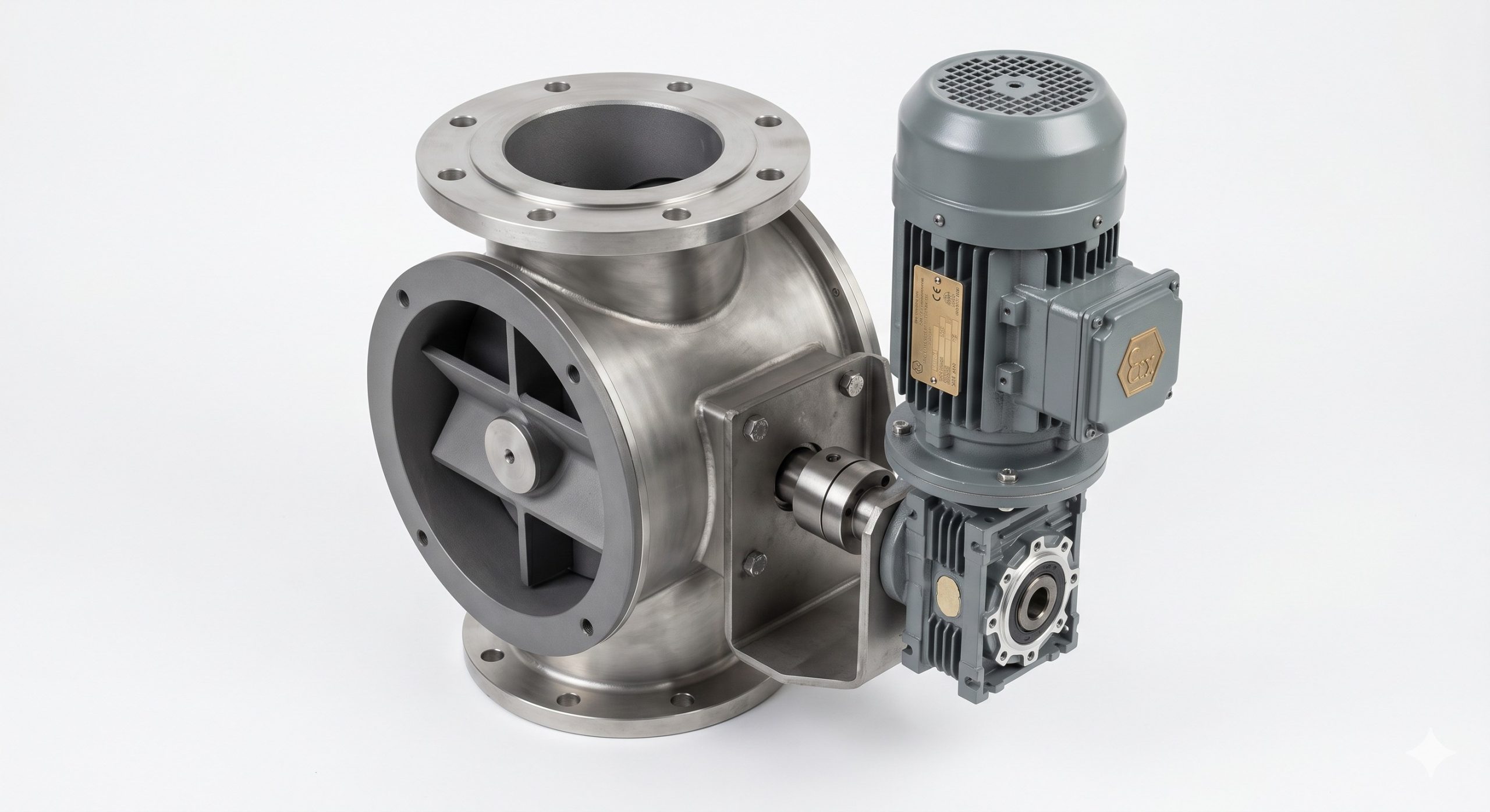 ATEX Zone 20/21 Compliant Valve: Doebritz Stainless Steel with Tungsten Carbide Coating Airlock Feeder | Certified Explosion Safety for Abrasive Powders
