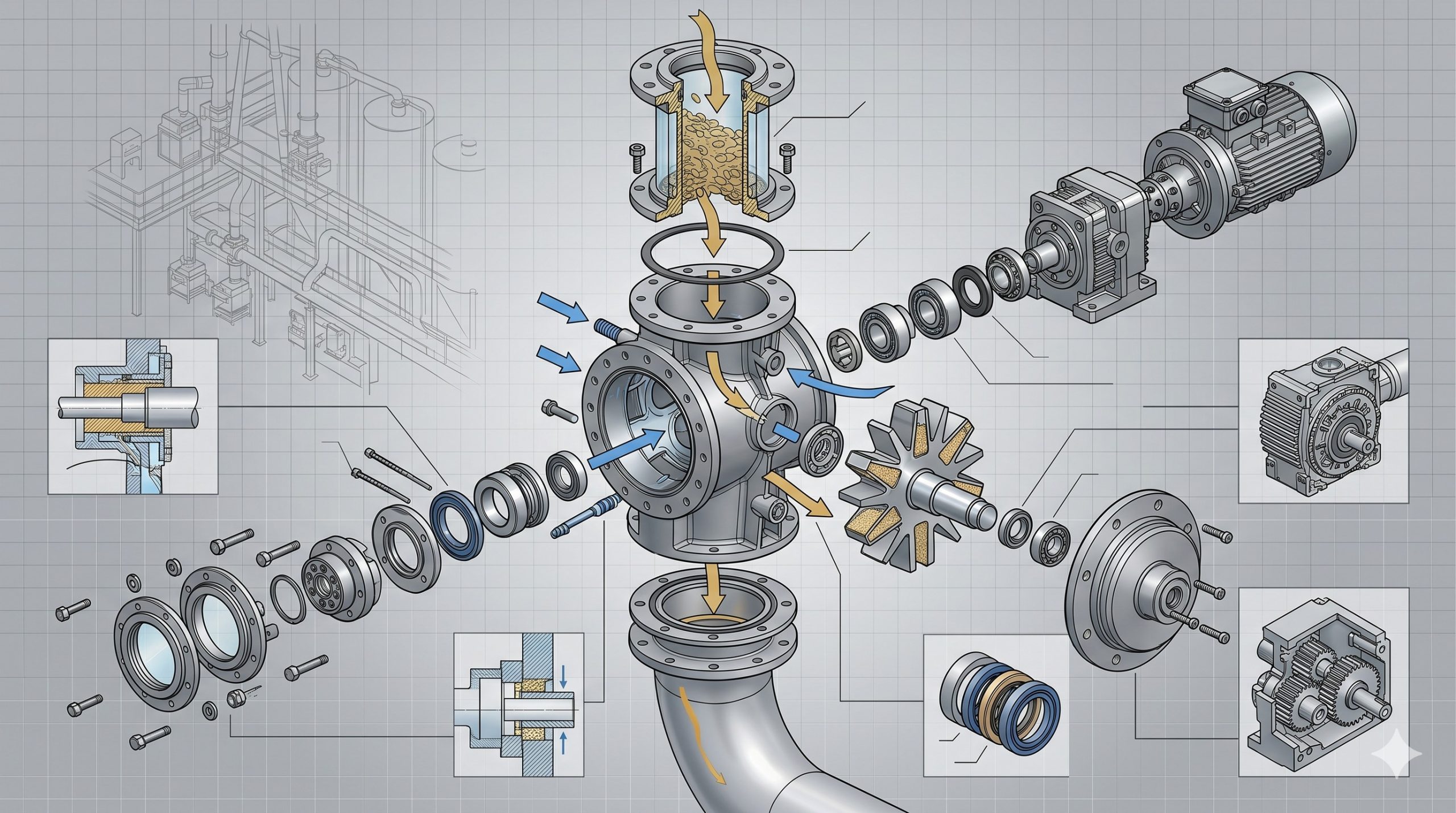 Doebritz Oat Flakes Star Discharge Valve: Cast Iron / Stainless Steel - Minimal Air Leakage scenario 2
