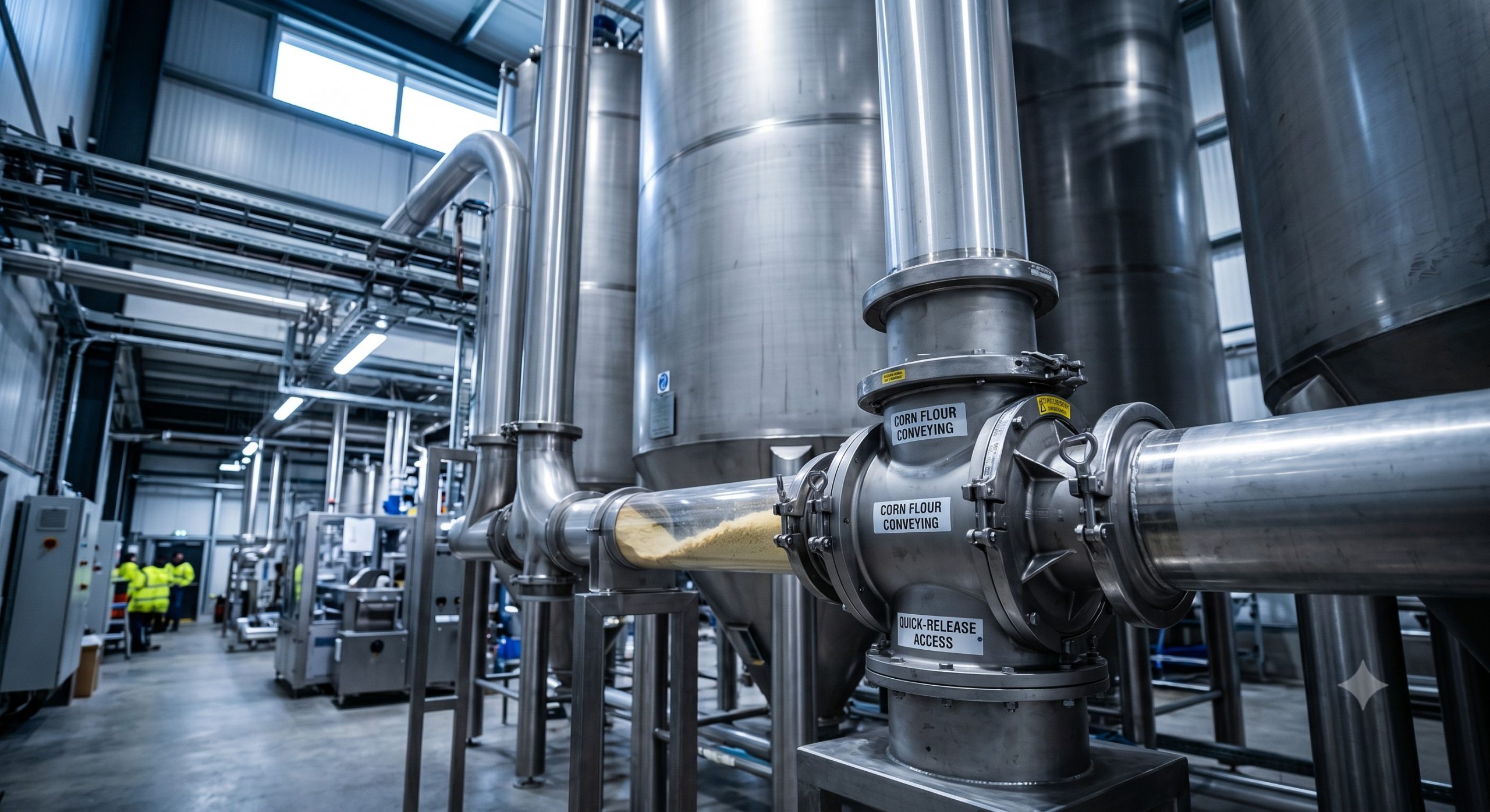 Quick-Clean Demountable Valve: Doebritz Corn Flour Quick-release Rotary Valve | Sanitary Processing Standard scenario 1