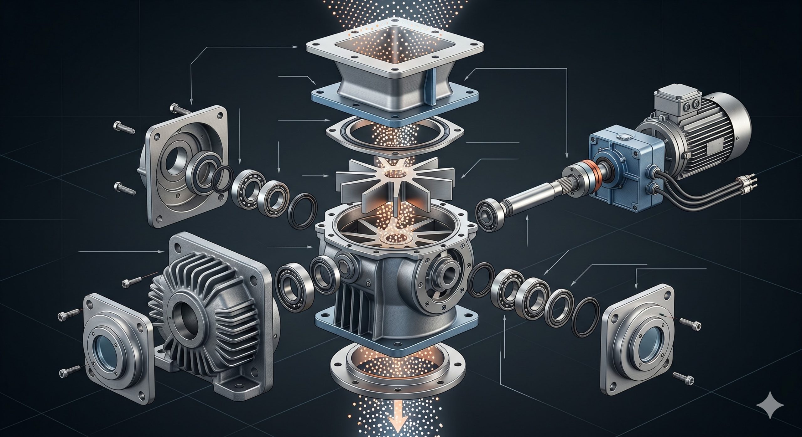 Quick-Clean Demountable Valve: Doebritz Milk Powder Airlock Feeder | Sanitary Processing Standard scenario 2