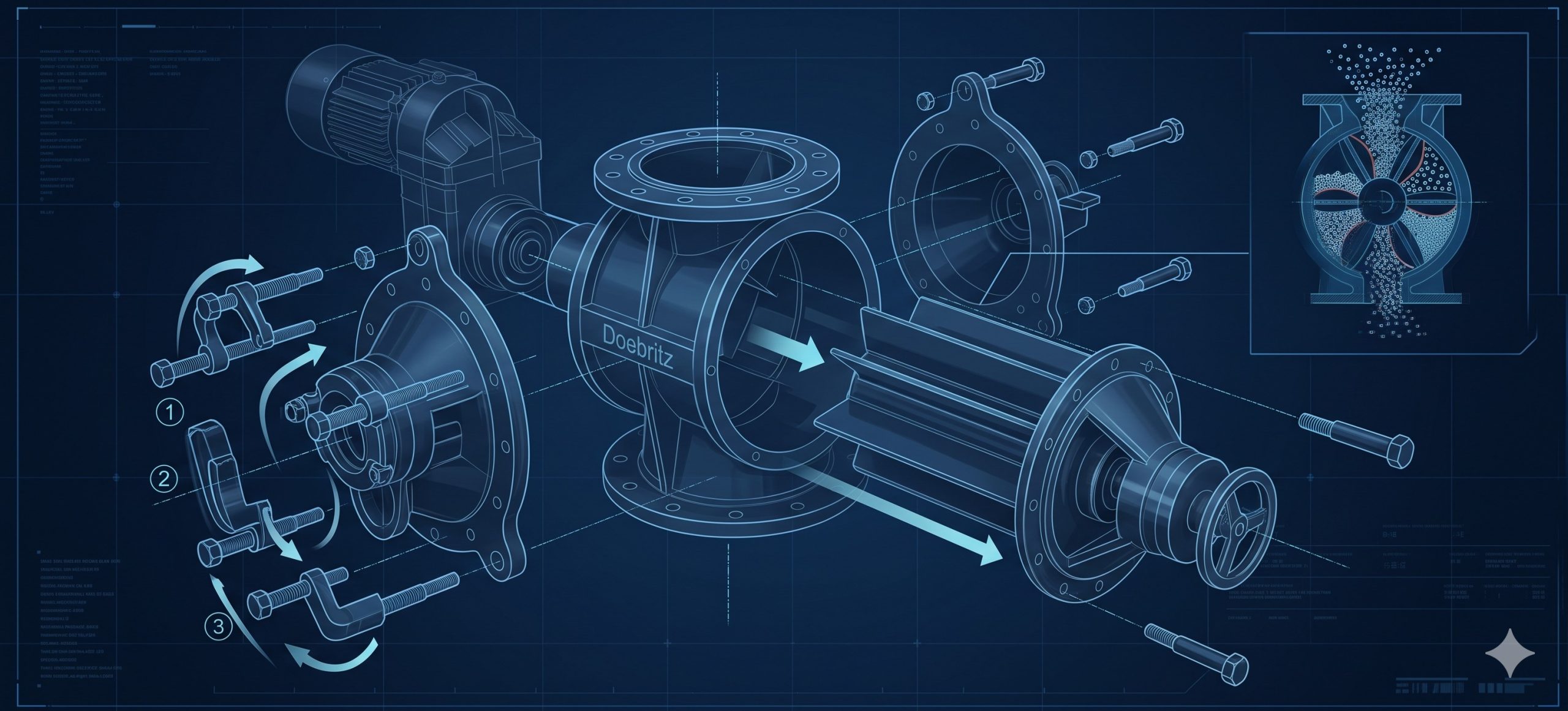 Quick-Clean Demountable Valve: Doebritz PE Quick-release airlock valve | Sanitary Processing Standard scenario 2