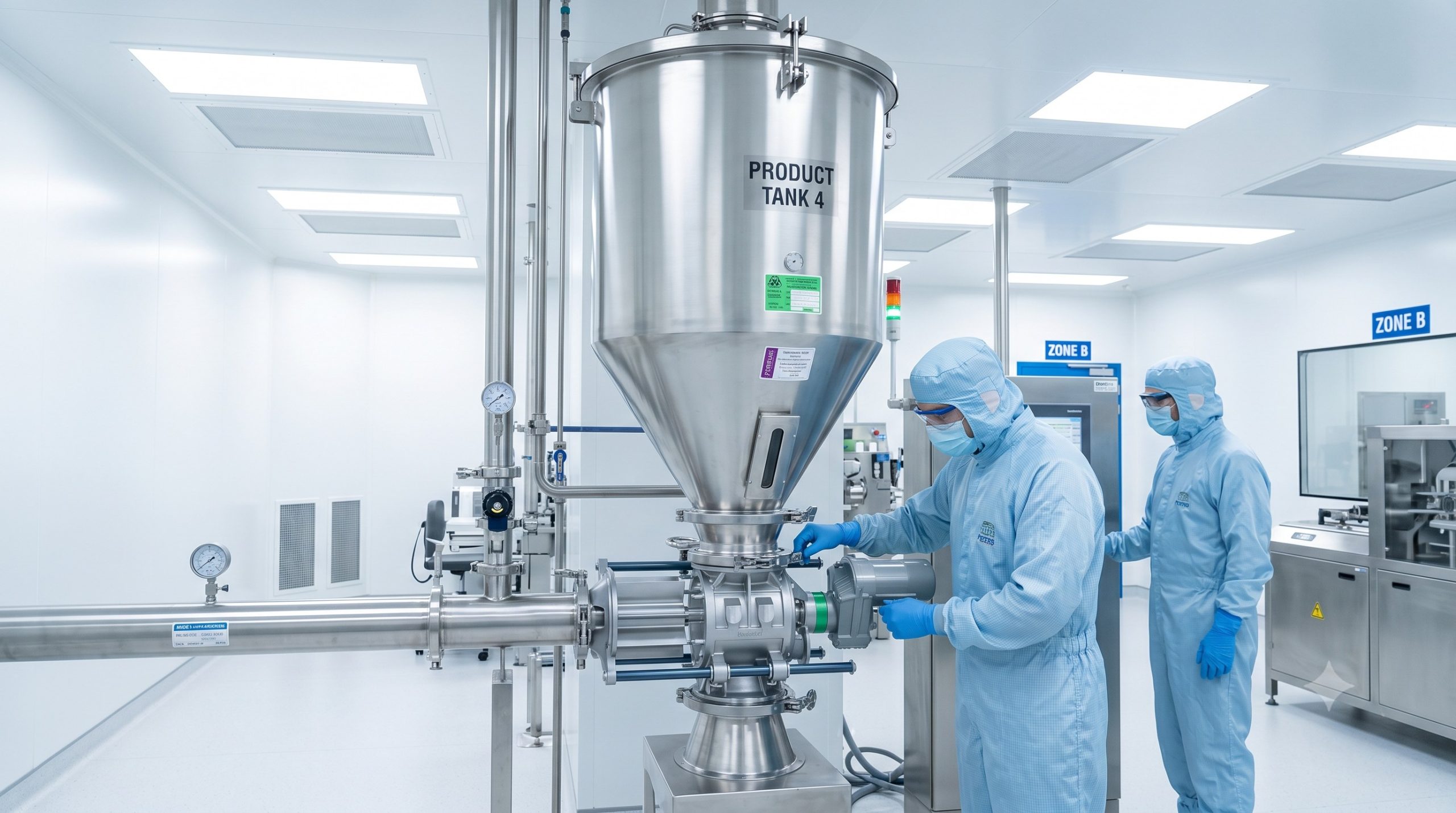 Quick-Clean Demountable Valve: Doebritz PE Quick-release airlock valve | Sanitary Processing Standard scenario 1