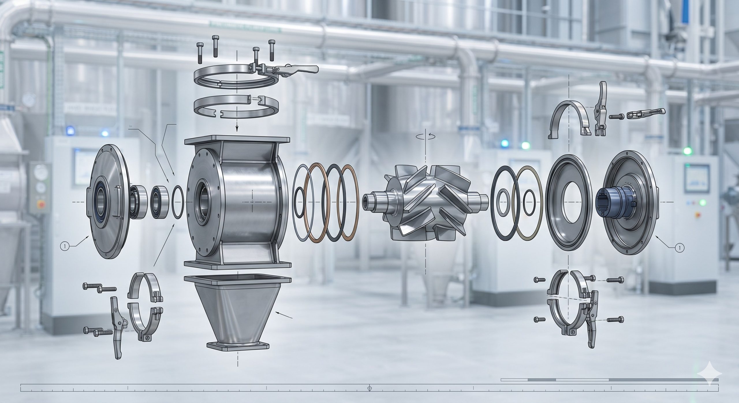 Doebritz Wheat Flour Airlock Feeder | Quick-Clean Demountable Valve for Sanitary Processing scenario 2