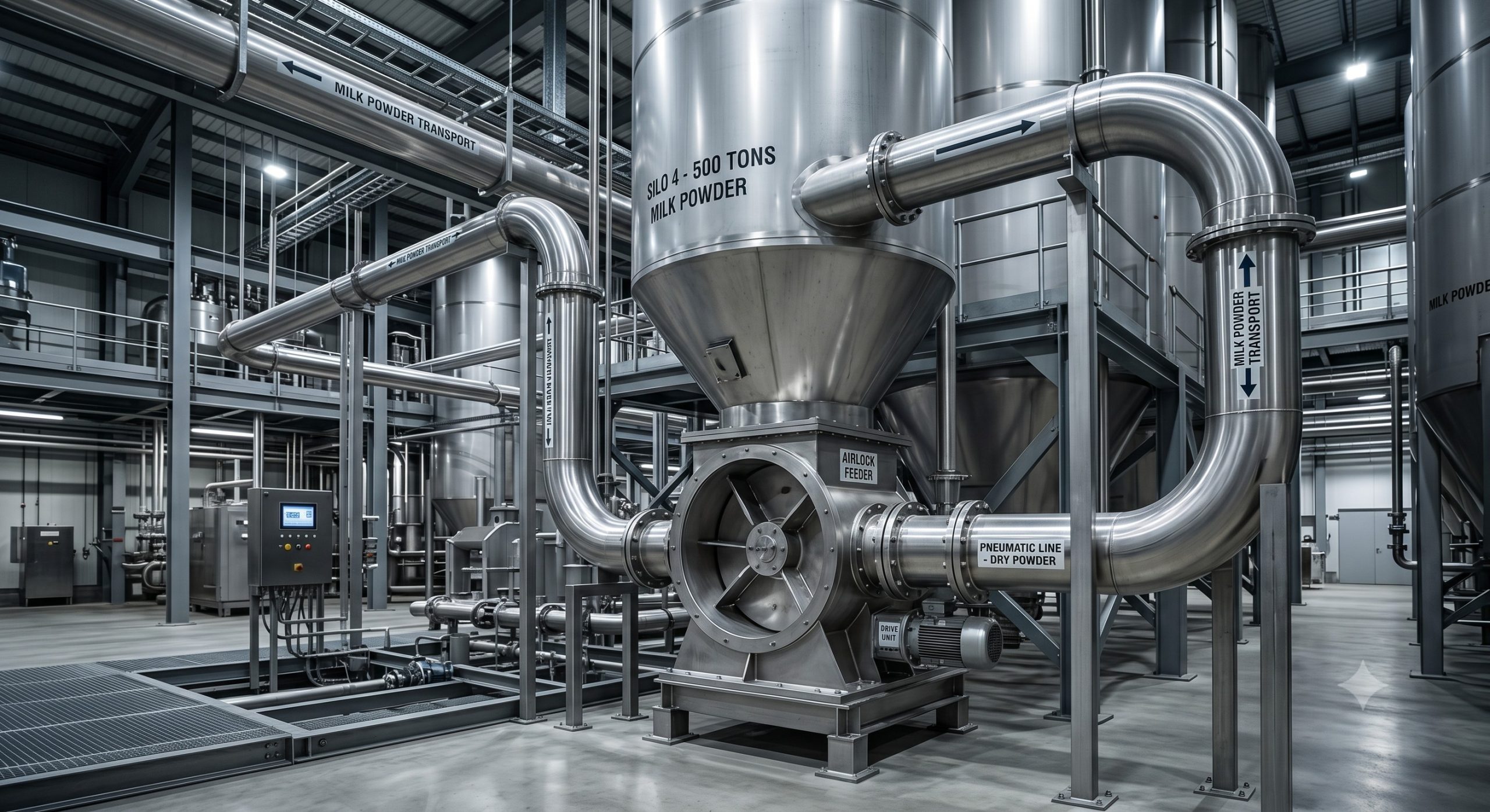 Quick-Clean Demountable Valve: Doebritz Milk Powder Airlock Feeder | Sanitary Processing Standard scenario 1