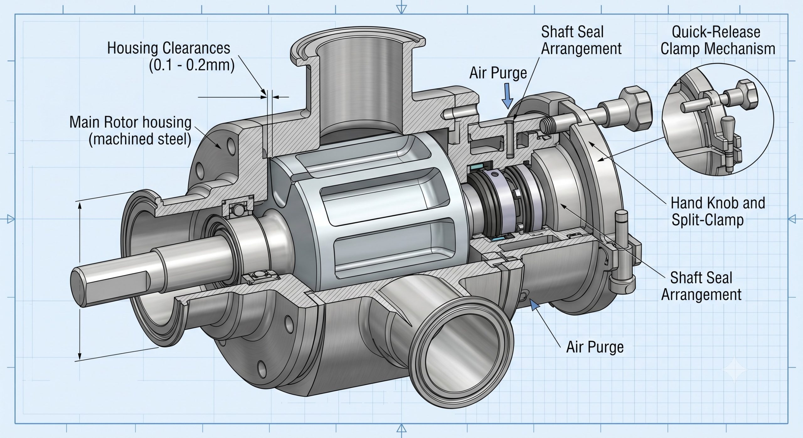 FDA Compliance in Material Handling: Quick-Clean and Demountable PE Star Discharge Valve details