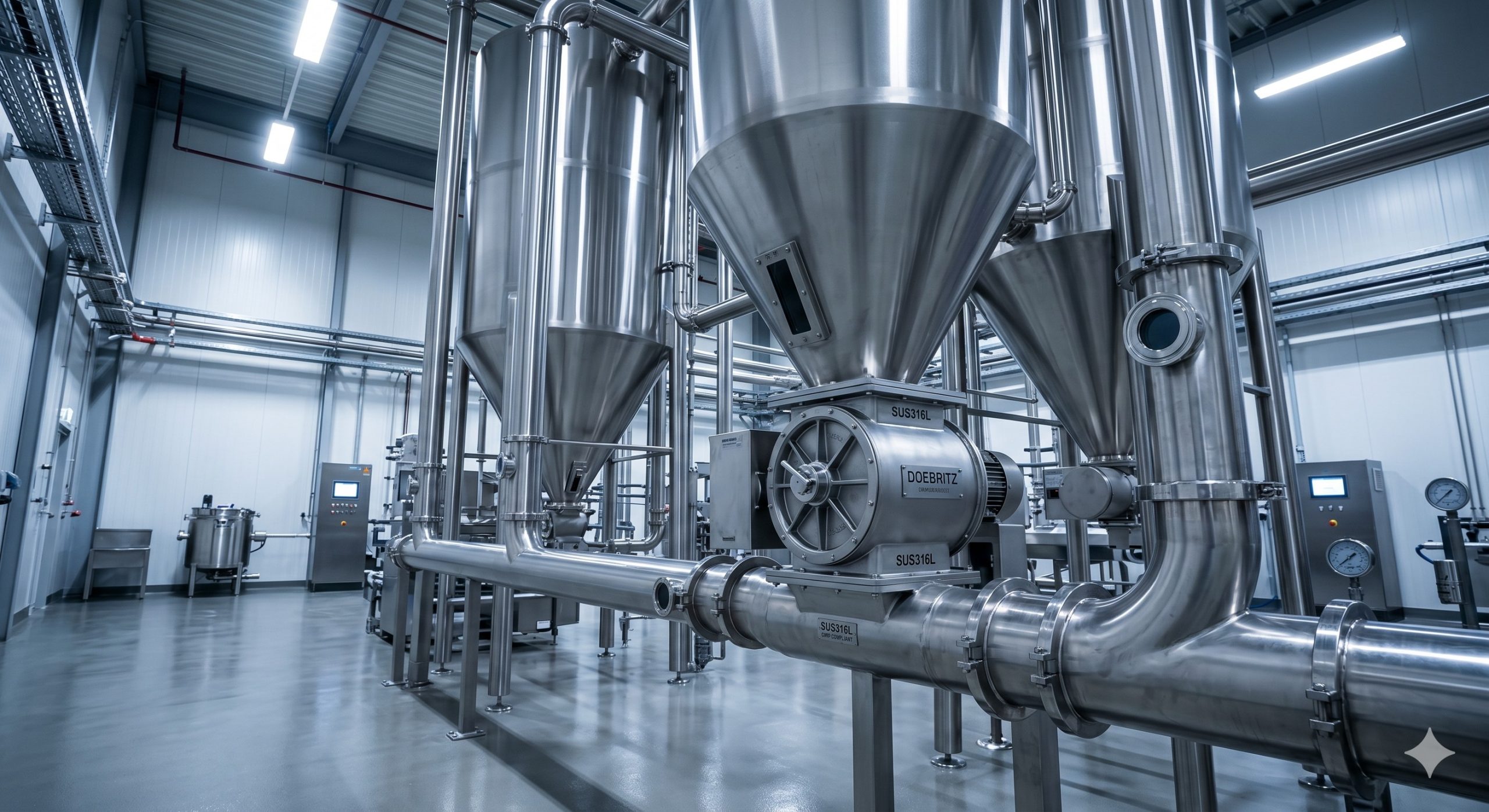Sanitary ATEX Quick-Clean Valve: Doebritz SUS316L Airlock Feeder | Hygienic CIP/SIP Ready scenario 1