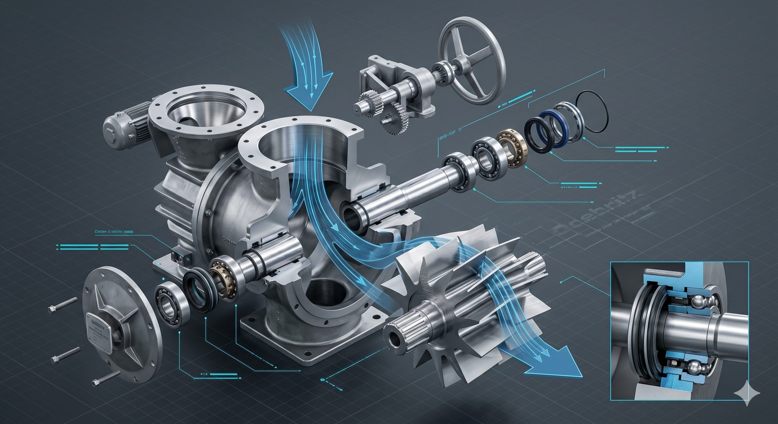 Doebritz Grains Star Discharge Valve: ATEX Certified Airlock for High-Volumetric Silo Discharging | Precision CNC, Minimal Air Leakage scenario 2