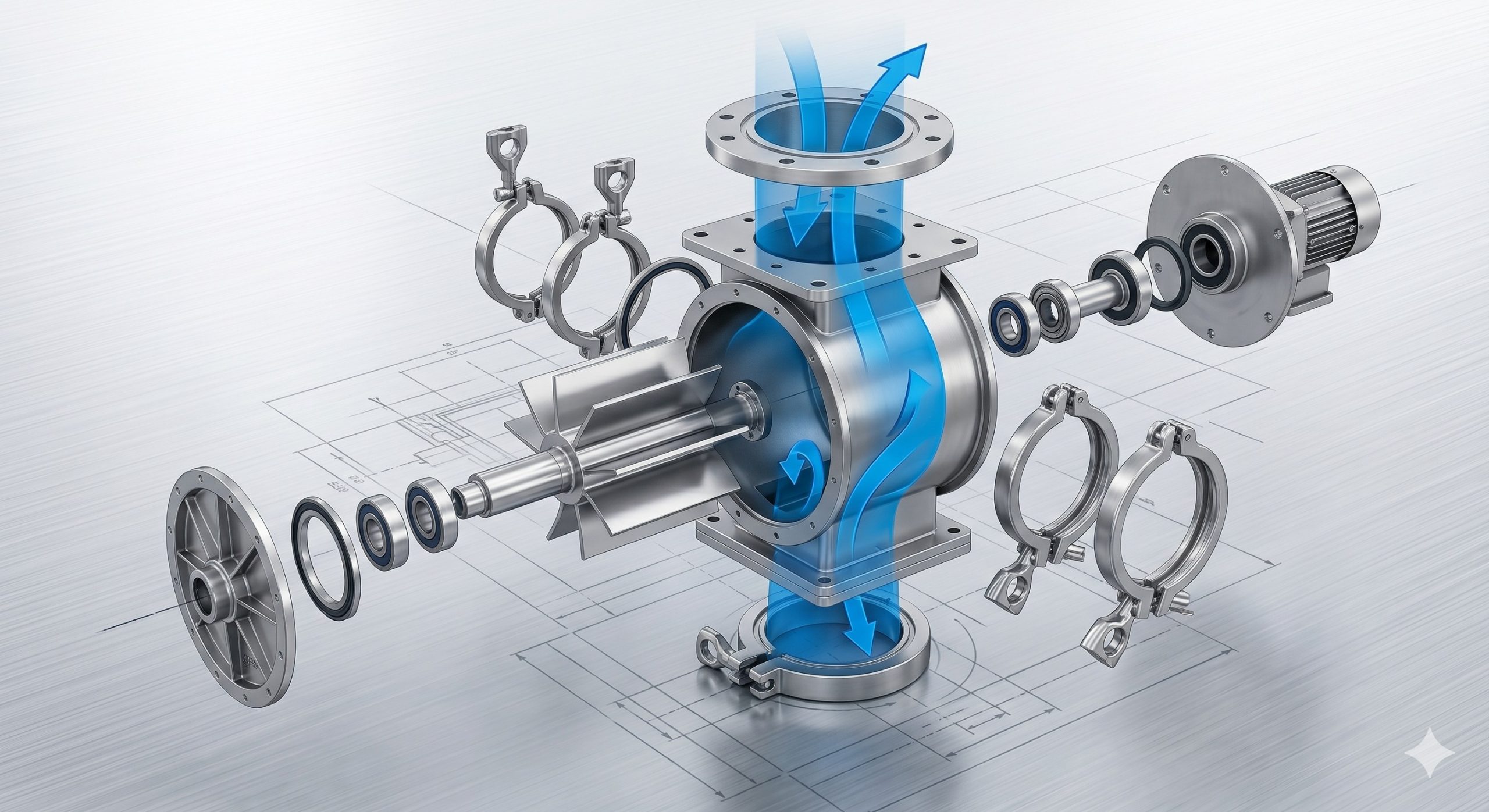 Sanitary ATEX Quick-Clean Valve: Doebritz SUS316L Airlock Feeder | Hygienic CIP/SIP Ready scenario 2